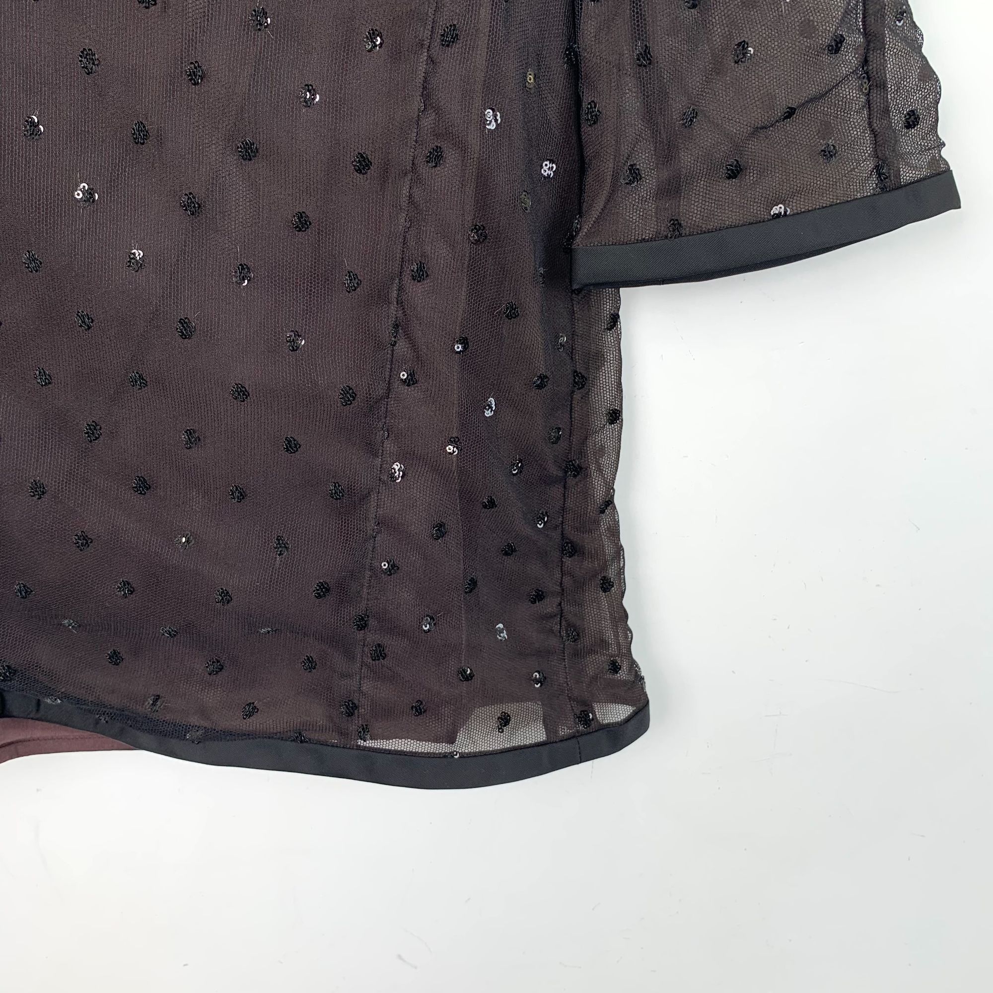 Louis Vuitton Louis Vuitton Black Sheer Polka Dot Blouse Womens Size 34 Ma Size XXS / US 00 / IT 34 - 4 Thumbnail