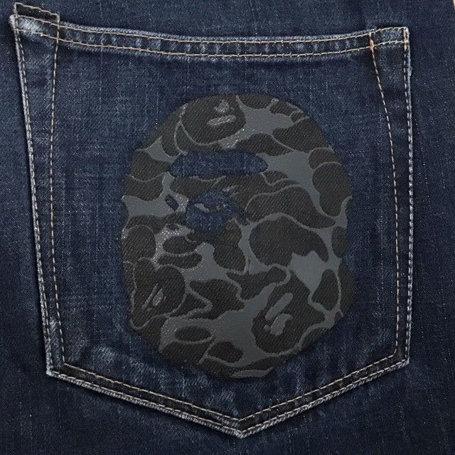 Bape 🔥Aoyama limited🔥 BAPE CAMO APE HEAD Denim Pants NIGO ★size M Size US 32 / EU 48 - 5 Thumbnail