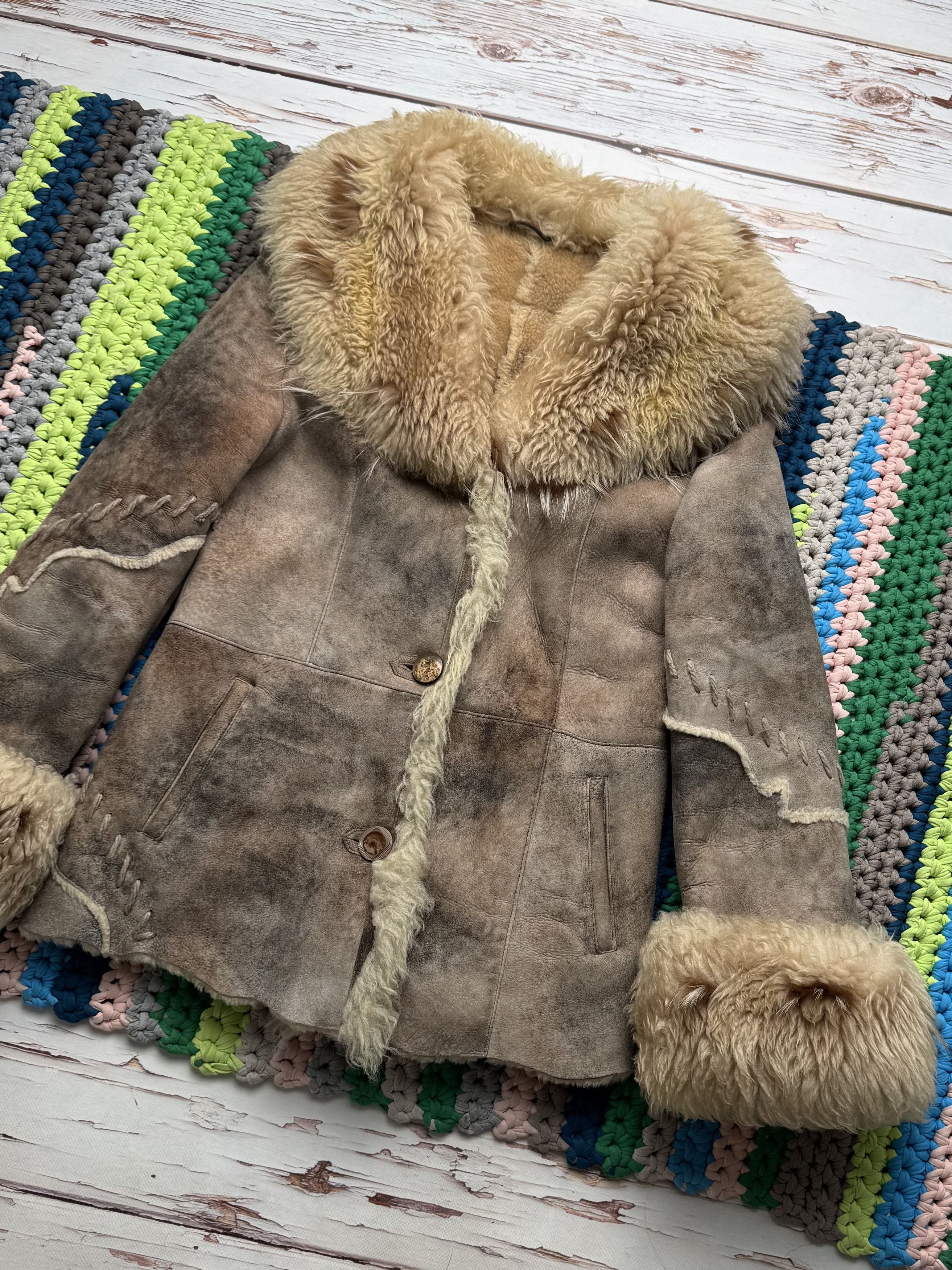 Japanese Brand Vintage Real Sheepskin Coat (ET1)(D15) Size M / US 6-8 / IT 42-44 - 3 Thumbnail