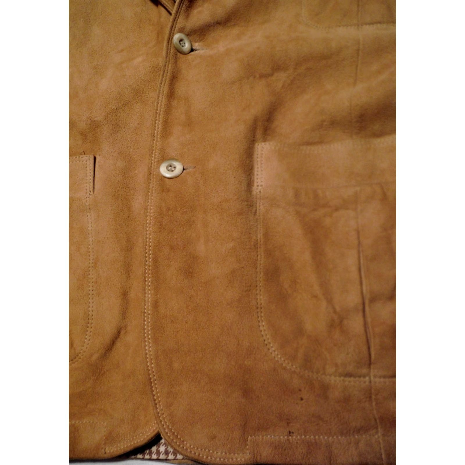 Vintage Breier of Amsterdam Mens Large Breier of Amsterdam Leather Jacket 2 Button Notch Lapel Distressed Vintage 70s Suede N Leather Brown Size US L / EU 52-54 / 3 - 5 Thumbnail