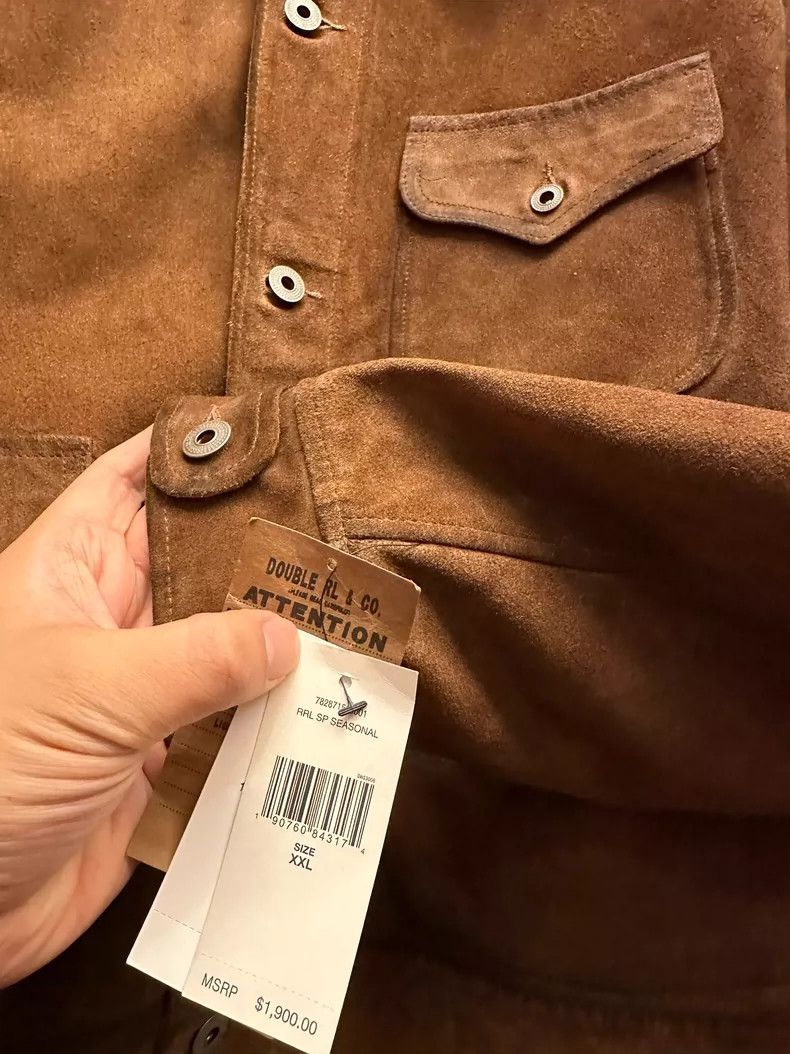 RRL Ralph Lauren RRL Ralph Lauren New retro deep khaki cowhide suede leathe Size US XXL / EU 58 / 5 - 3 Thumbnail