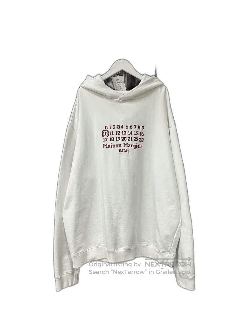 Maison Margiela Maison Margiela White Hoodie with Graphic Print. Size US M / EU 48-50 / 2 - 1 Thumbnail