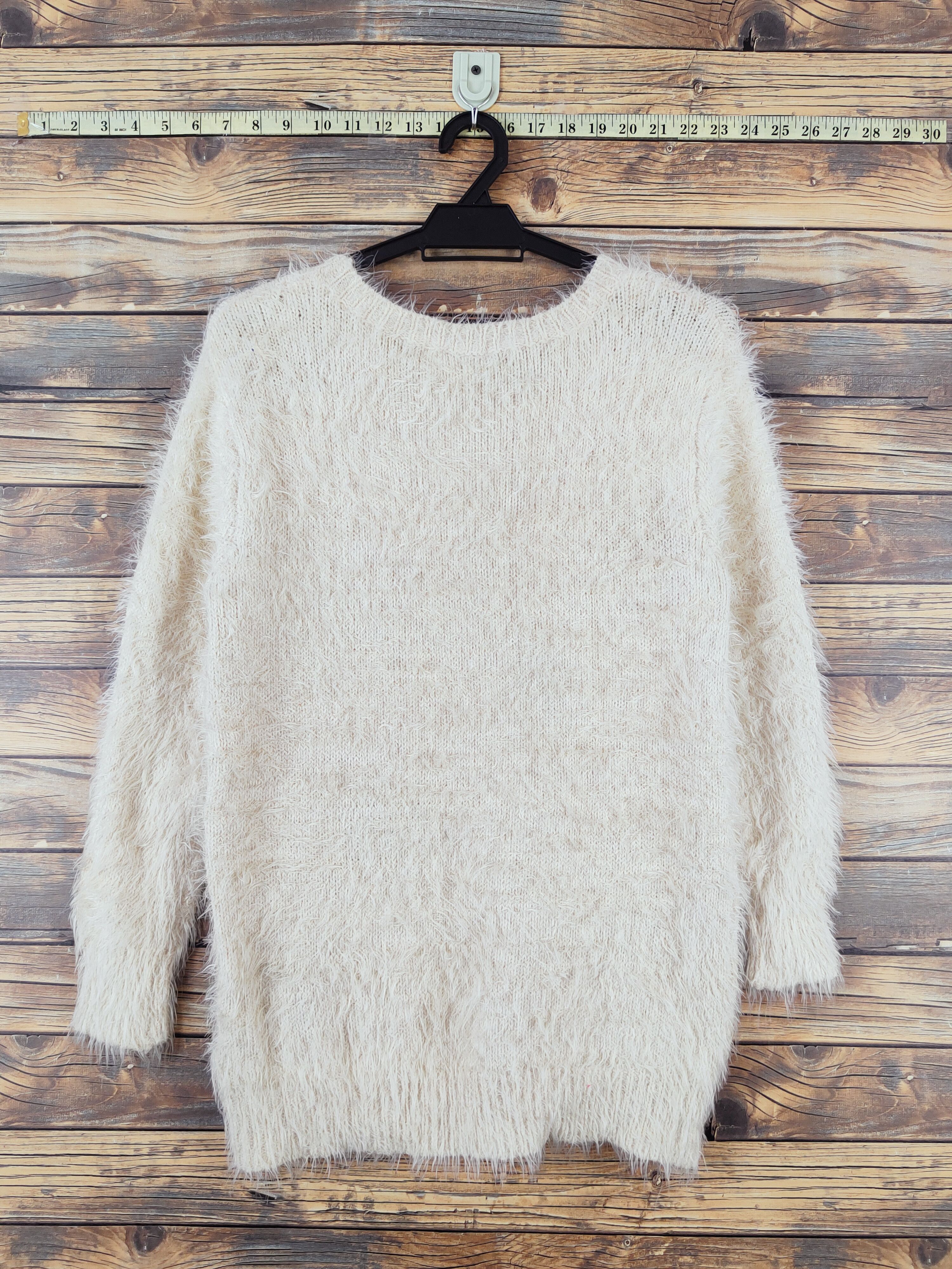 Japanese Brand × Vintage n Beige Shag Shaggy Fur Mohair Knitwear #W974 Size M / US 6-8 / IT 42-44 - 8 Thumbnail