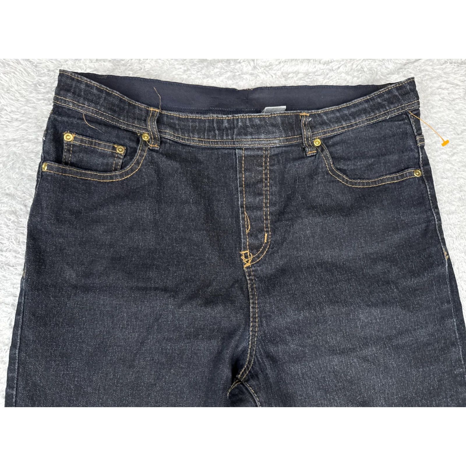 Vintage DG2 By Diane Gilman Jeans Womens M Blue High Rise Slim Jegging Stretch Dark Wash Size 32" / US 10 / IT 46 - 4 Thumbnail