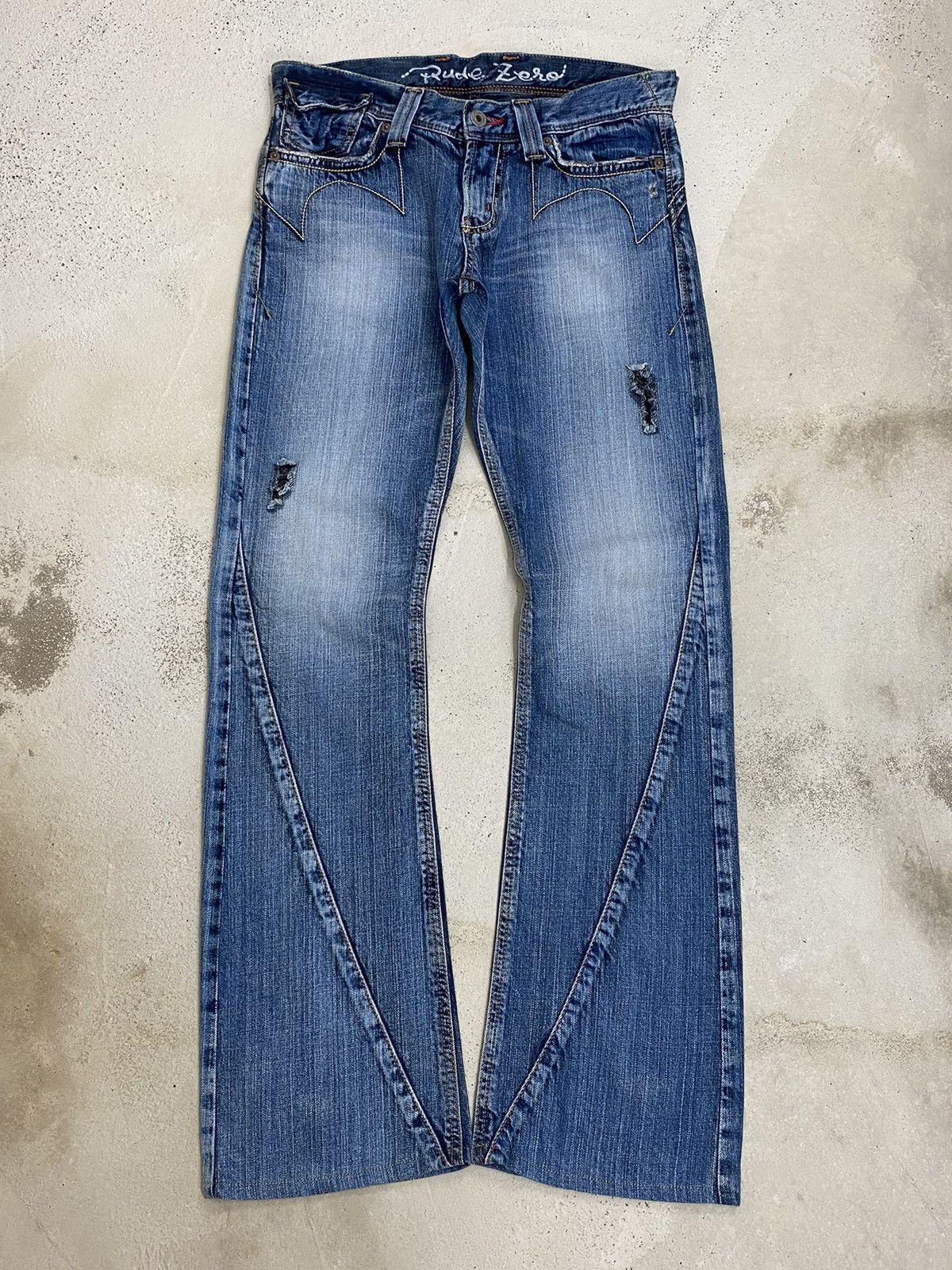If Six Was Nine × Japanese Brand × Tornado Mart Vintage Edwin Engineer Distressed Light Wash Buckle Button Size US 30 / EU 46 - 1 Thumbnail