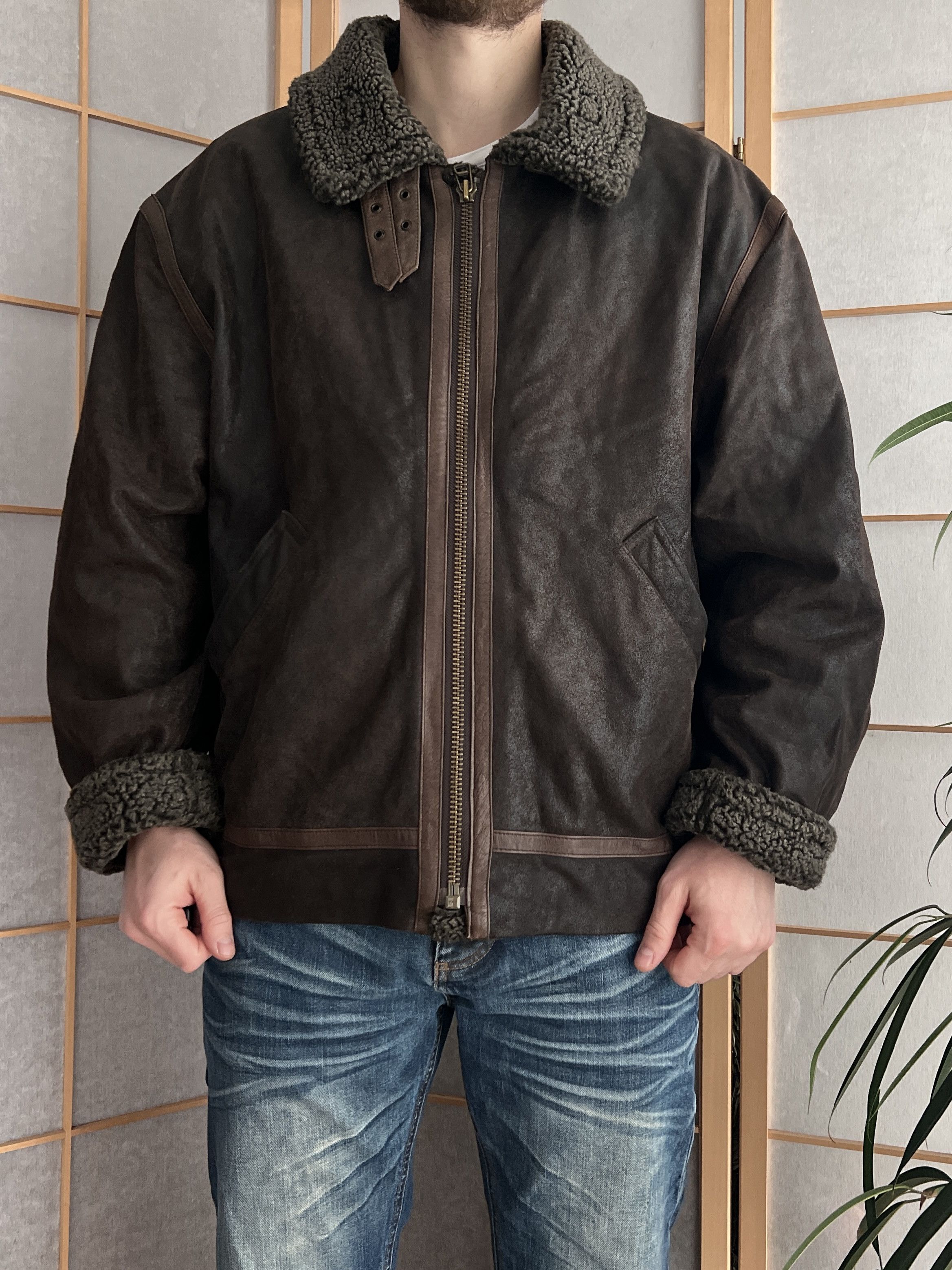Genuine Leather 14th Addiction Yohji Yamamoto style leather aviator jacket Size US XL / EU 56 / 4 - 6 Thumbnail