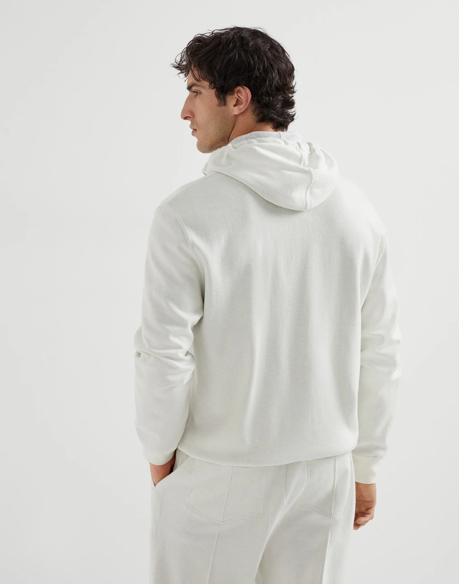 Brunello Cucinelli o1w1db10326 Cardigan Sweatshirt in Open White Size US XL / EU 56 / 4 - 4 Thumbnail