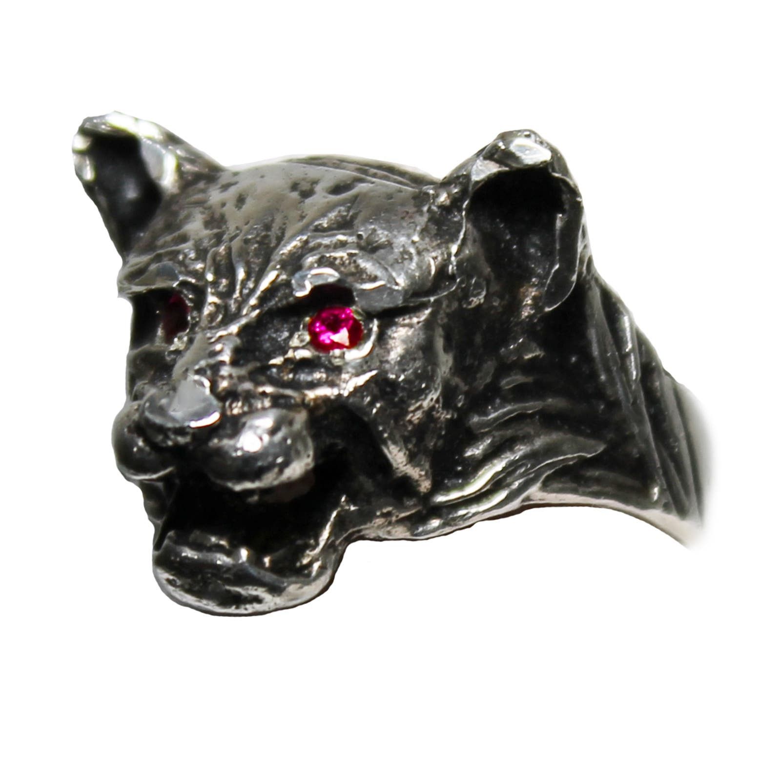image of 925 Silver x Jewelry Feline Ruby Ring in Silver, Men's
