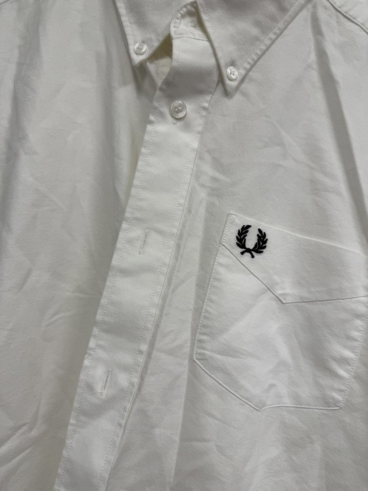 Fred Perry Fred Perry White Short Sleeve Button-Up Shirt with Pocket Size US L / EU 52-54 / 3 - 3 Thumbnail