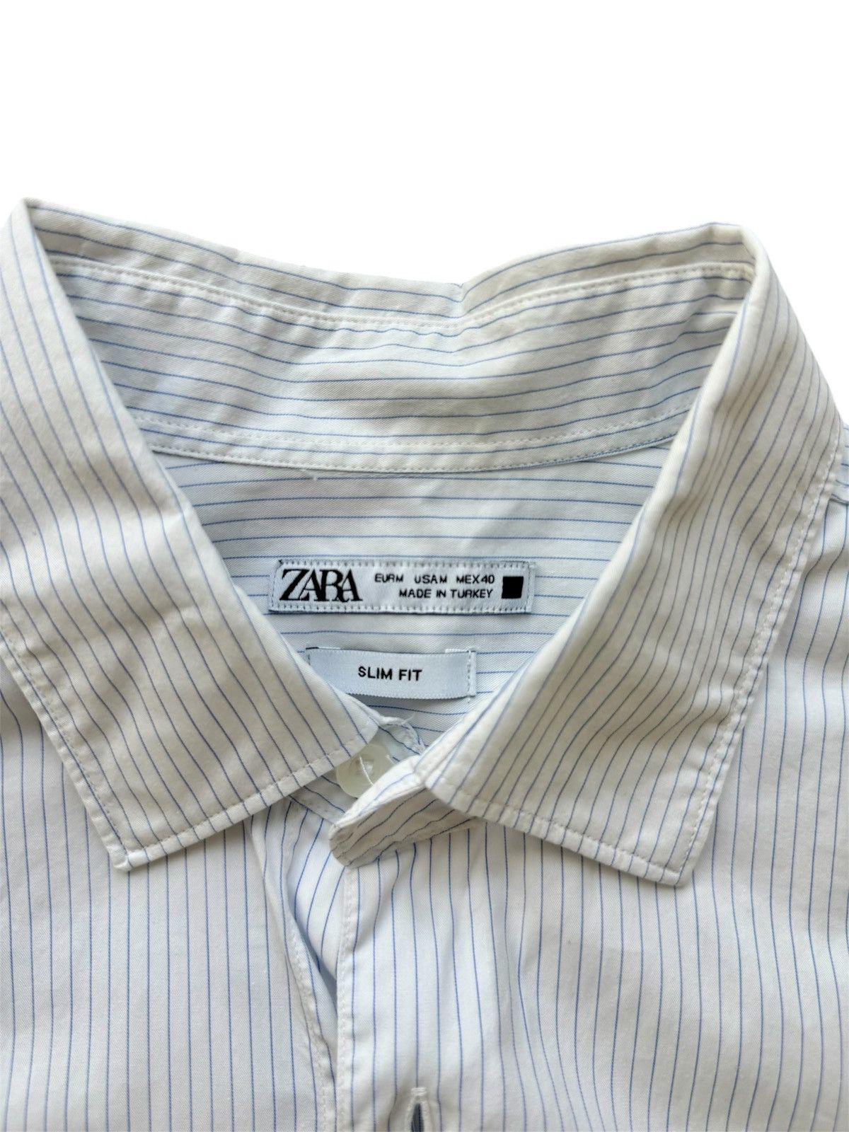 Zara Zara Man Slim Fit Striped Dressy Shirt, Light Blue, Size M Size US M / EU 48-50 / 2 - 4 Thumbnail