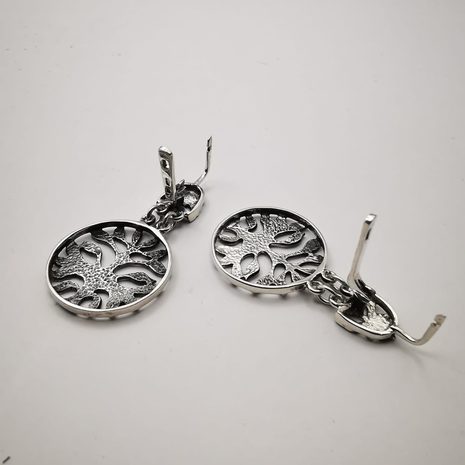Sterling Silver Vintage Filigree 925 Sterling Silver Earrings Jewelry 8,6 g Size ONE SIZE - 4 Thumbnail