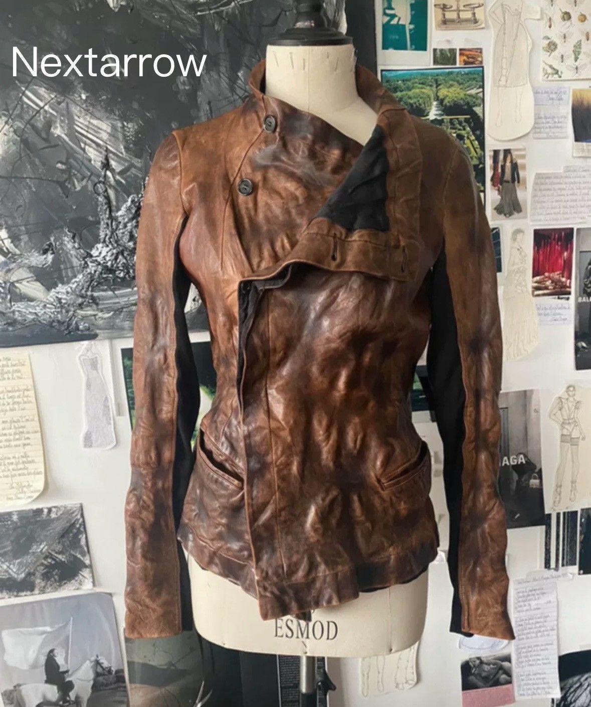 Rick Owens Rick Owens rare sand dune style vintage dark leather jacket Size US L / EU 52-54 / 3 - 1 Thumbnail