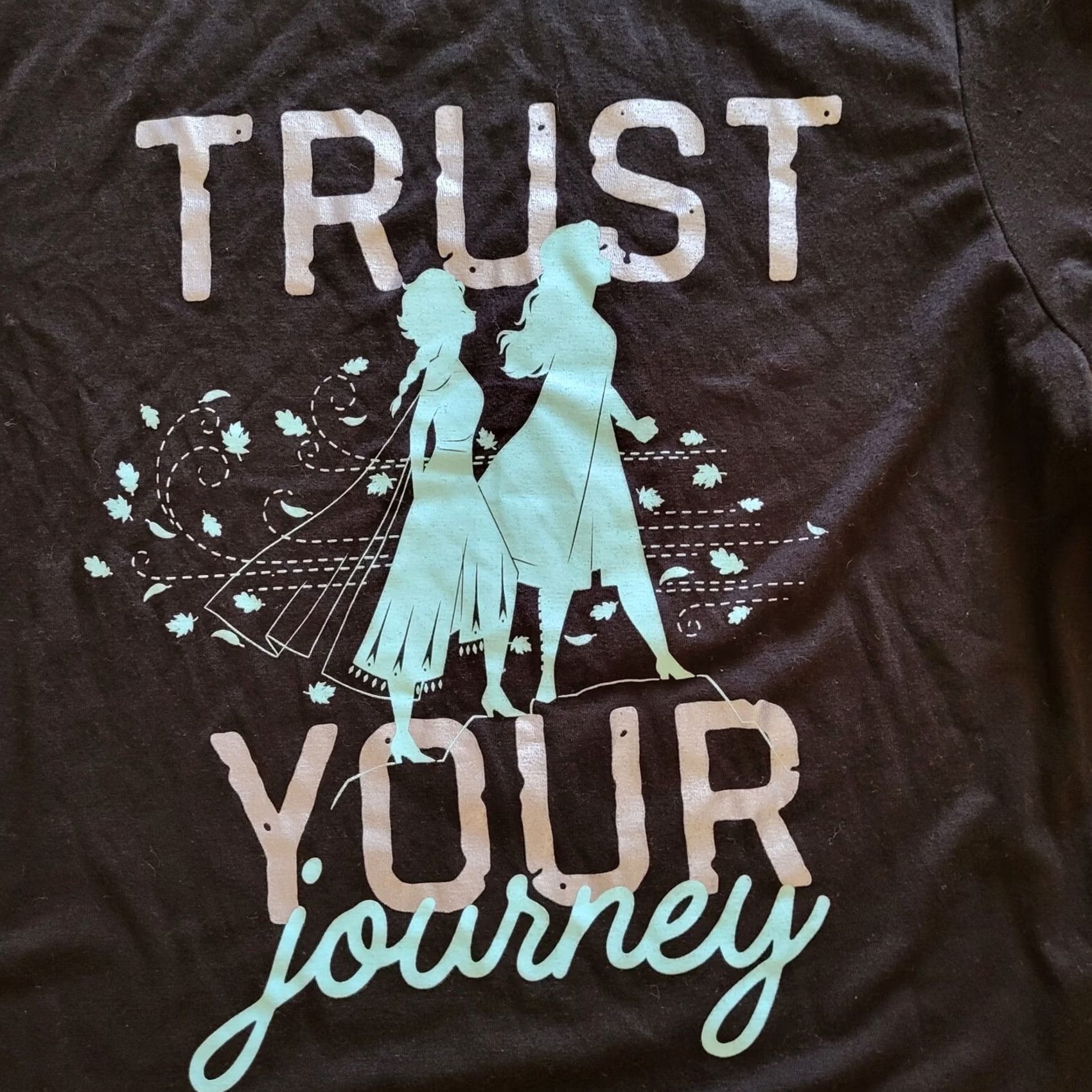 Disney Disney Frozen II T Shirt Womens S Black Logo Elsa Anna Teal Size S / US 4 / IT 40 - 3 Thumbnail