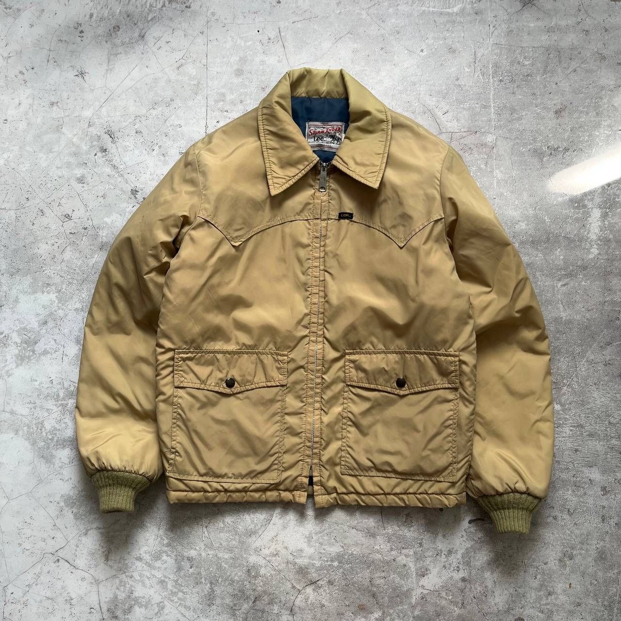 image of Rare 1960-1970S Lee Bomber Jacket in Beige, Men's (Size Small)