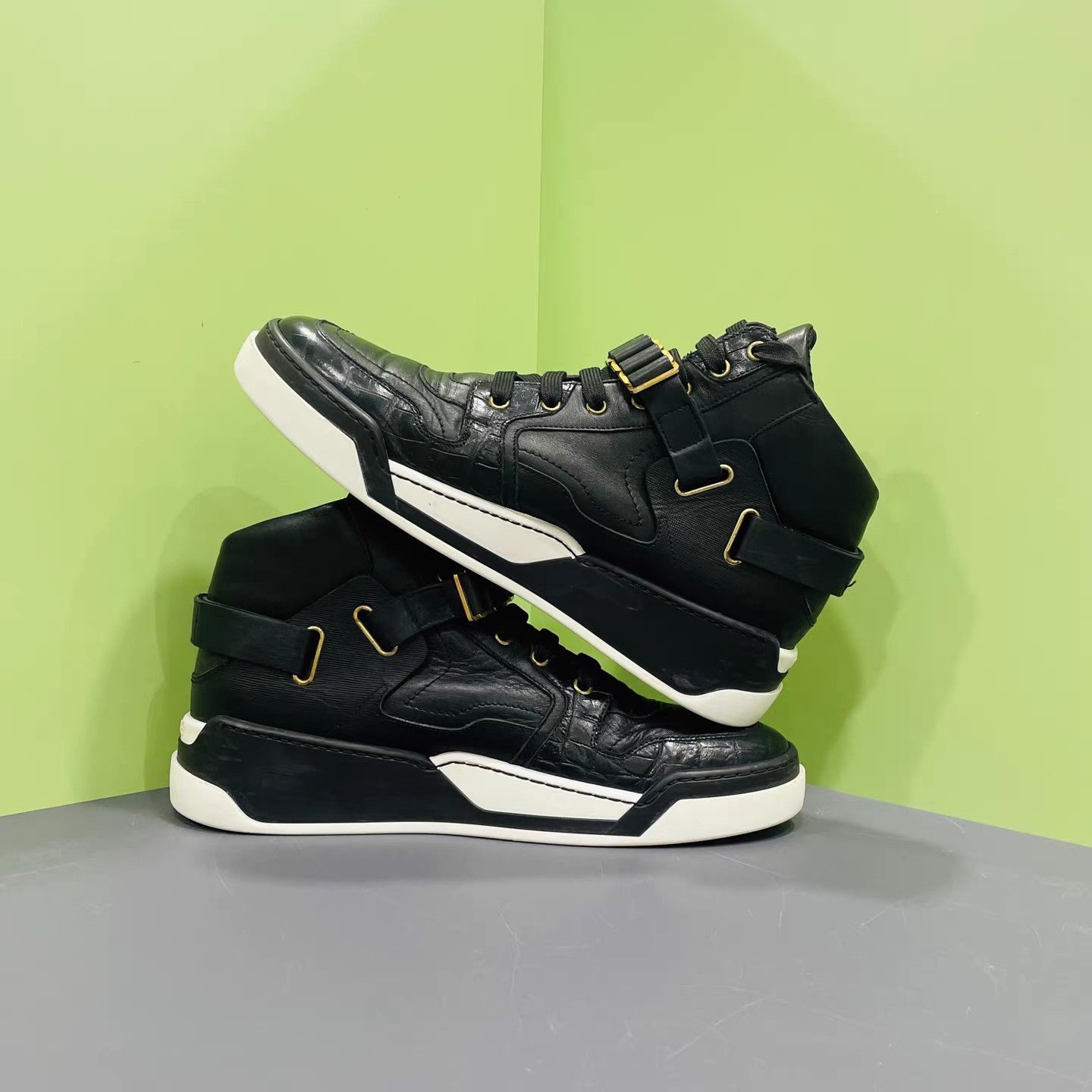 Versace Versace Crocodile High-Top Black Gold K15 Size US 9 / EU 42 - 5 Thumbnail