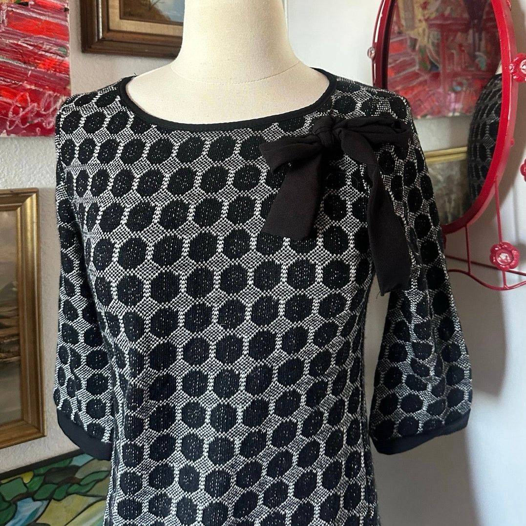 Other no brand knit black white polka dot dress Size M / US 6-8 / IT 42-44 - 2 Thumbnail