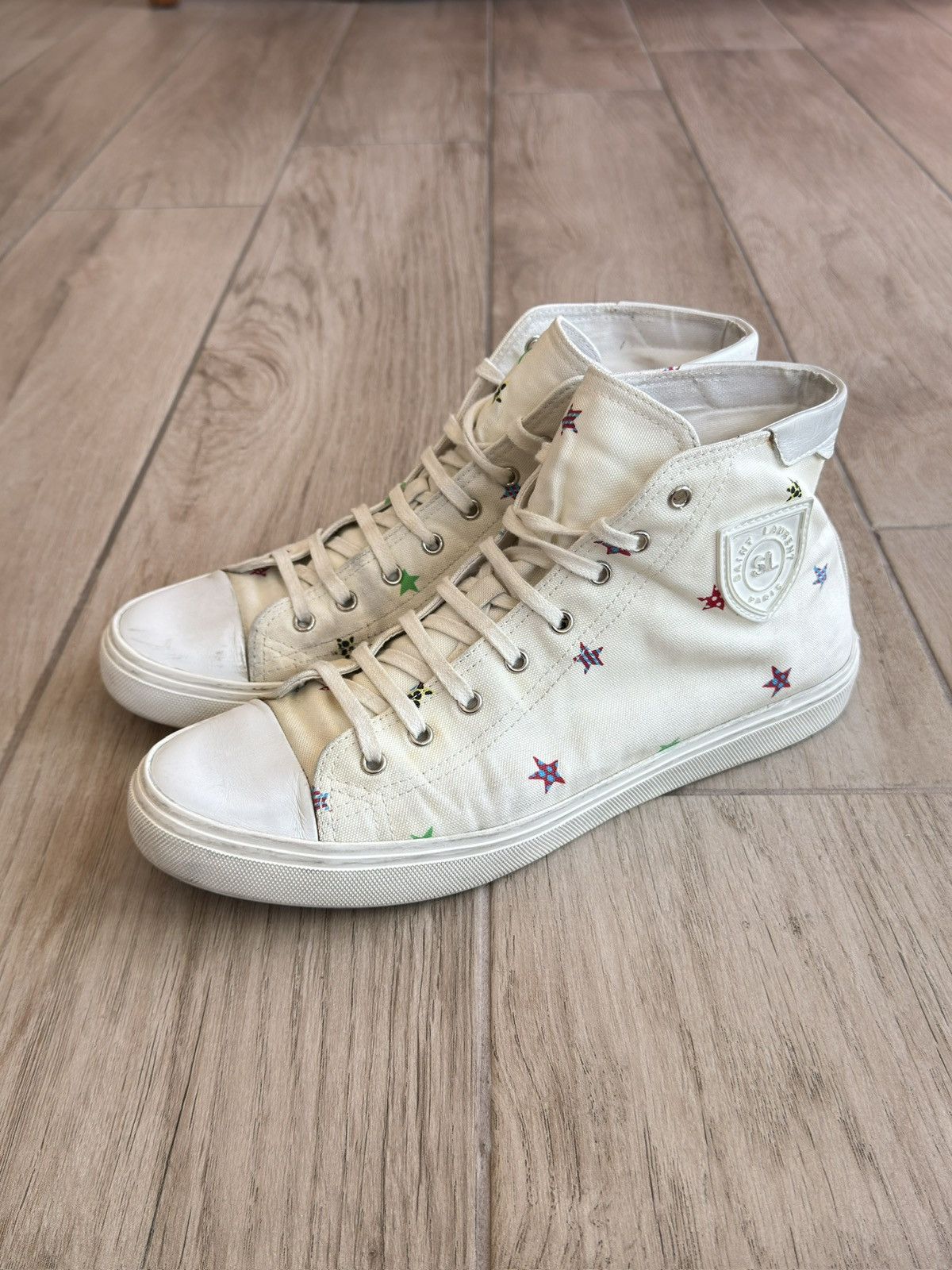 Saint Laurent Paris Solaris Fan Star Moon Plus Converse High-Top Sneaker Size US 11 / EU 44 - 1 Thumbnail