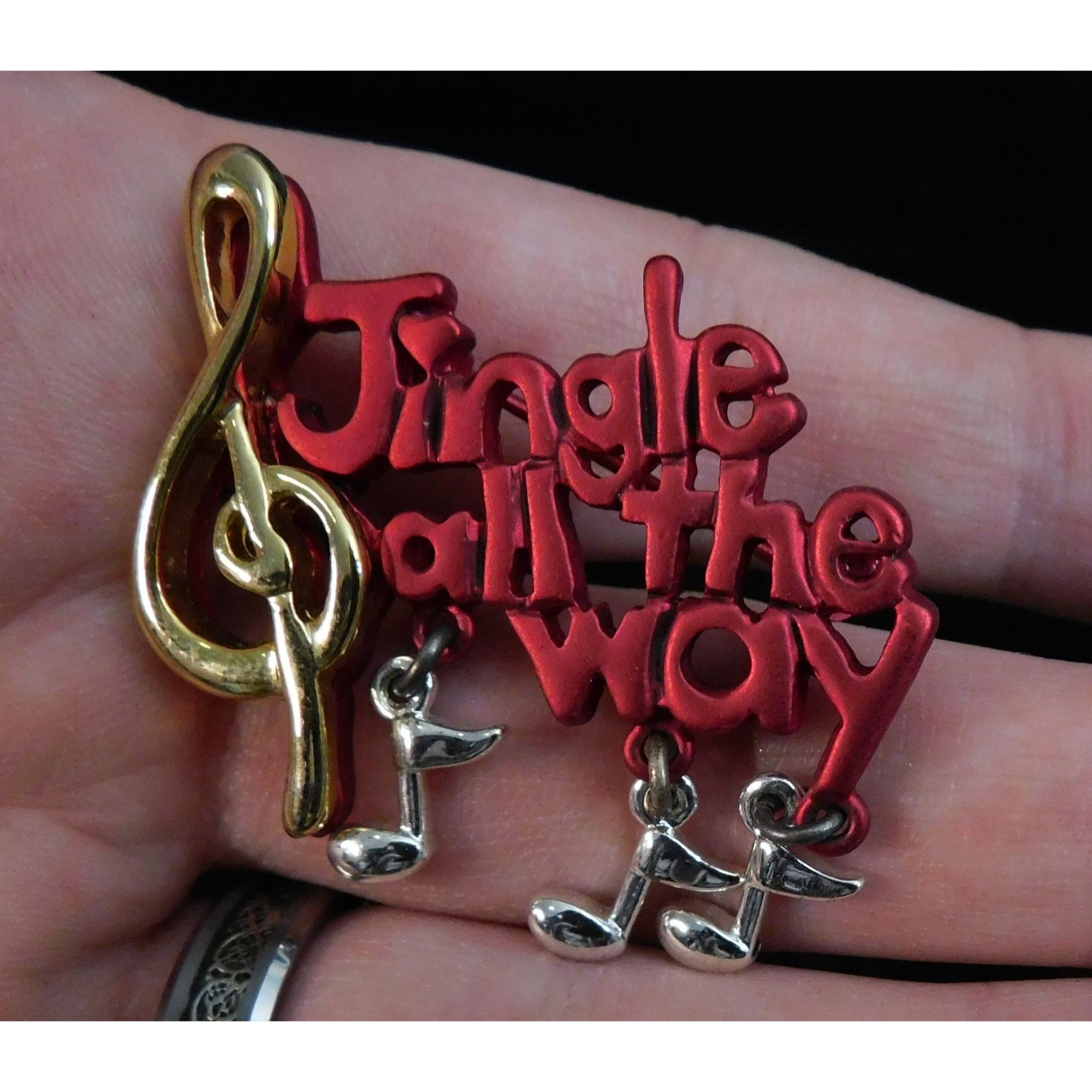 Other Vintage Jingle All The Way Music Note Brooch Size ONE SIZE - 1 Thumbnail