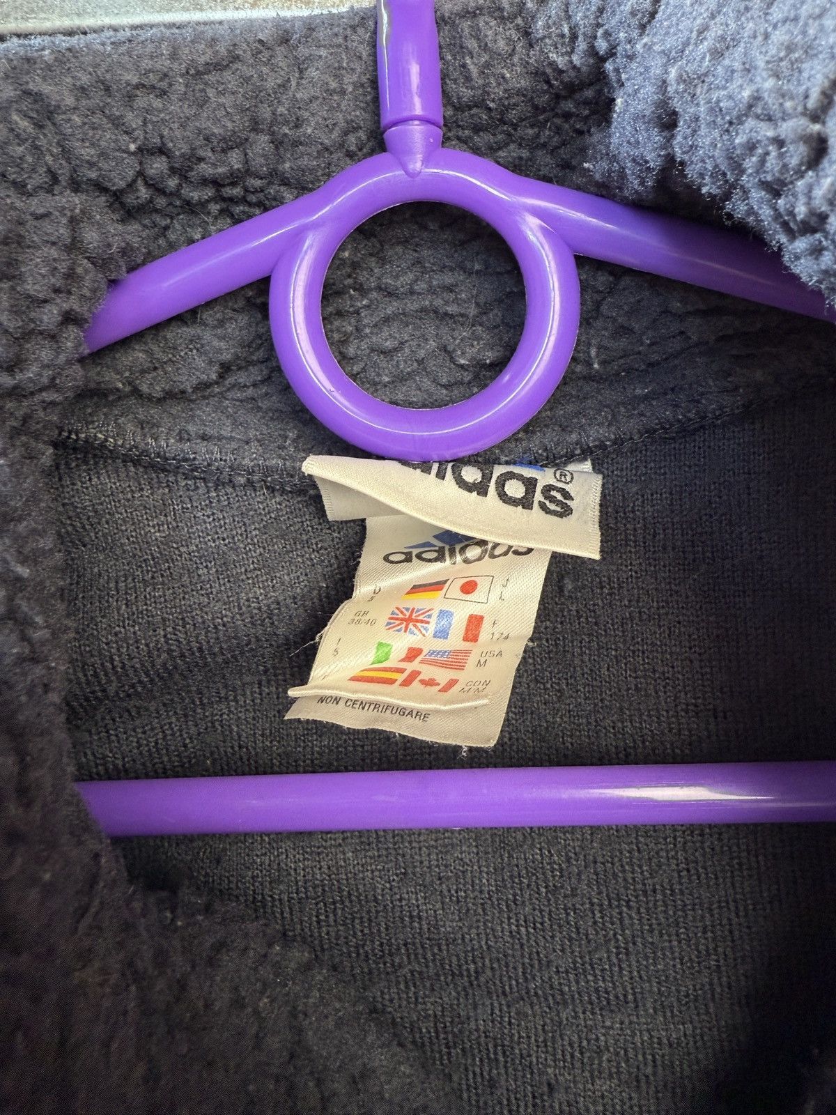 Adidas × Vintage Vintage Adidas Fleece Jacket 1/3 Fleece Taddy Fleece Jacket Size US M / EU 48-50 / 2 - 7 Thumbnail