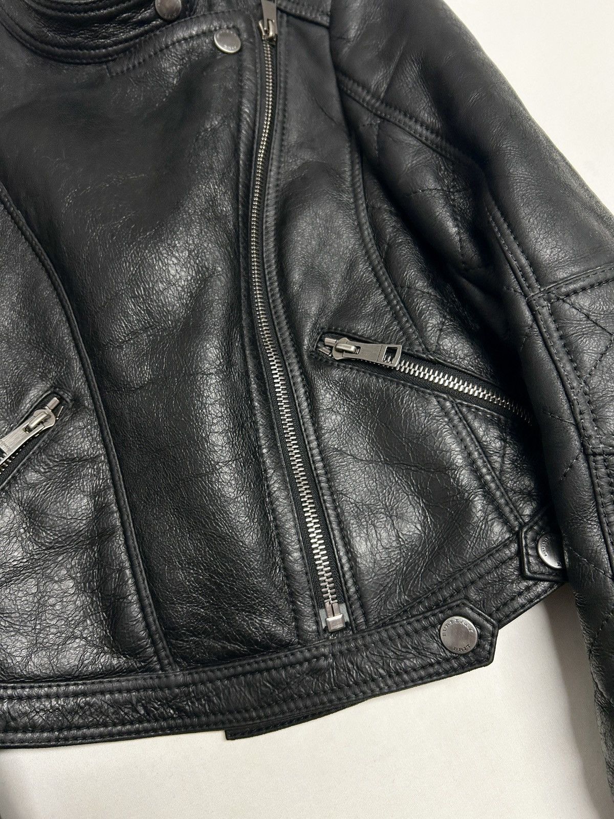 Burberry FW2010 Shearling Biker Leather Jacket Size US XS / EU 42 / 0 - 6 Thumbnail
