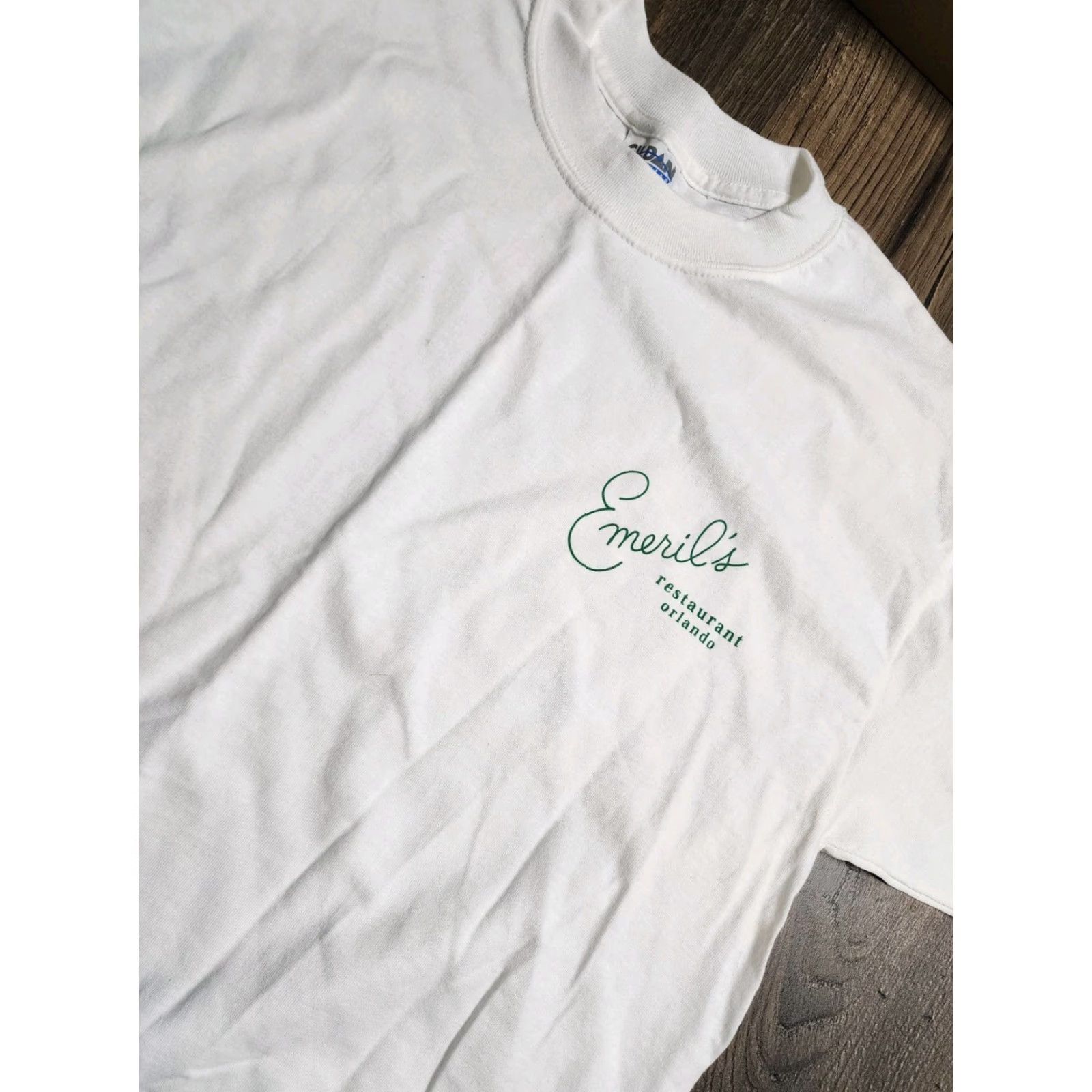 Gildan VINTAGE Gildan T-Shirt Orlando FL Restaurant Double-Sided Crew Neck Short Sleeve Men L White Punk Florida Merch Vintage 90s Mens Size US L / EU 52-54 / 3 - 4 Thumbnail