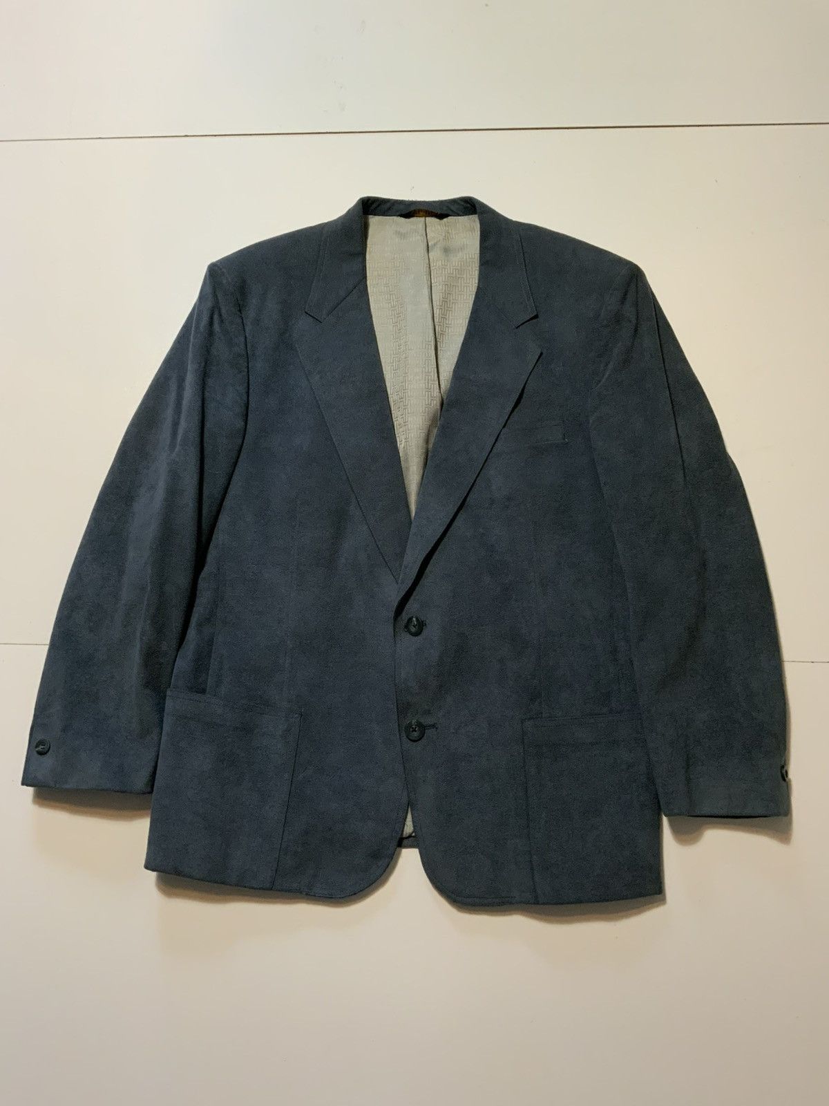 Designer × Vintage Vintage Halston Academy Awards Blue Halo Suede Blazer Jacket Size US S / EU 44-46 / 1 - 1 Thumbnail