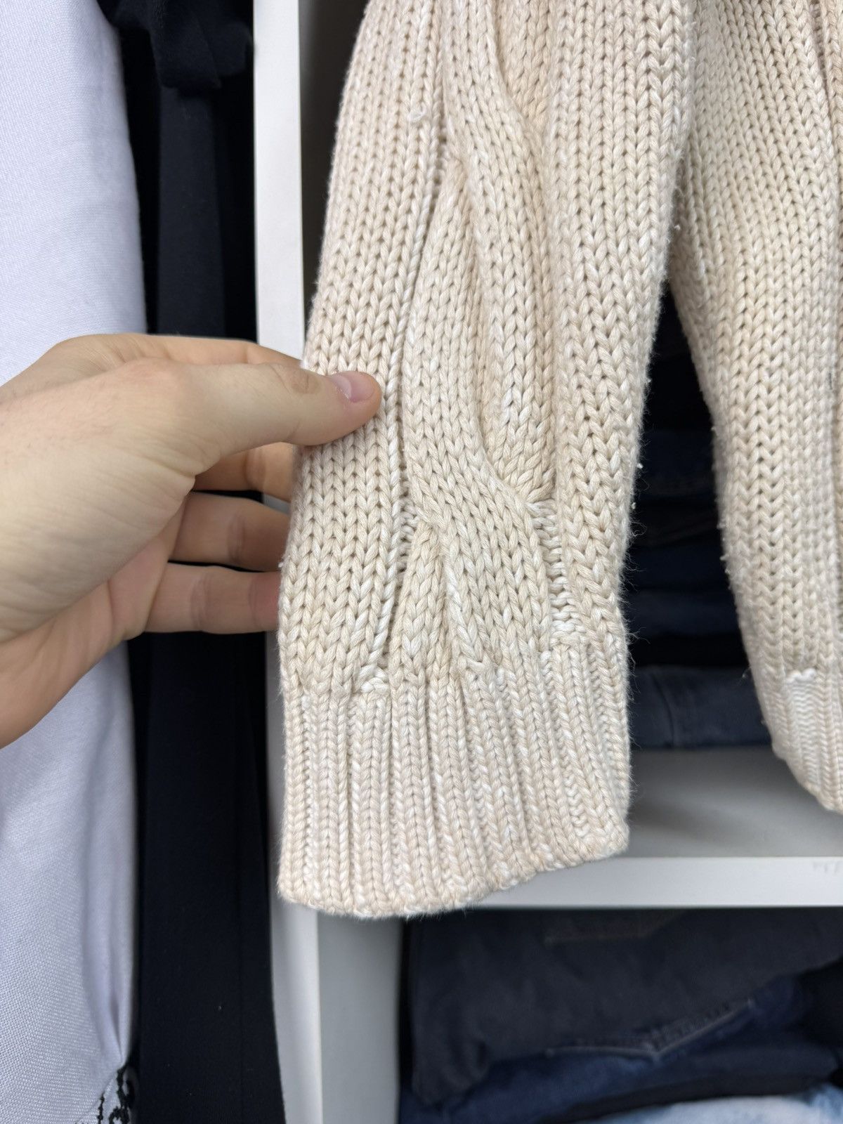 Ermenegildo Zegna Ermenegildo Zegna Men’s Cotton Cable Knit Sweater Size US XL / EU 56 / 4 - 18 Thumbnail