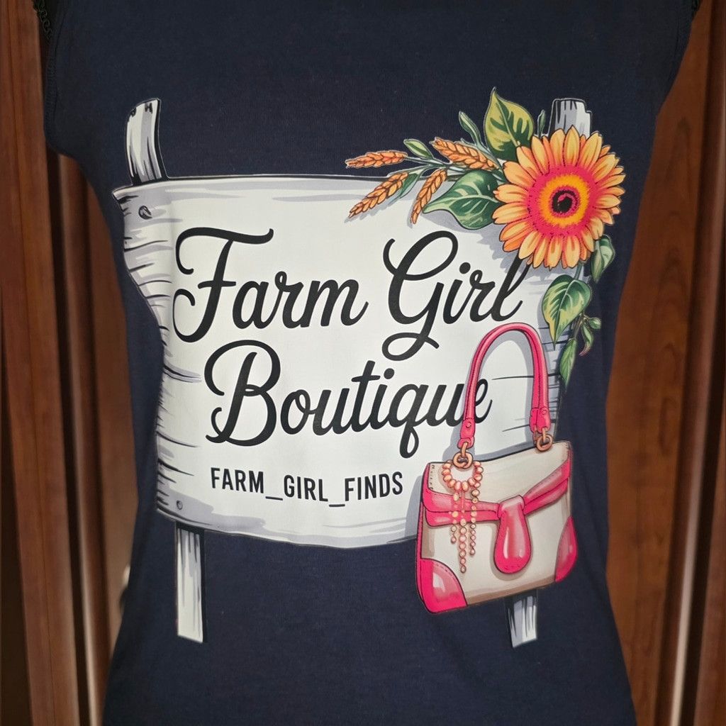 Gildan Navy Farm Girl Boutique Tank Top NWT Size S / US 4 / IT 40 - 2 Thumbnail