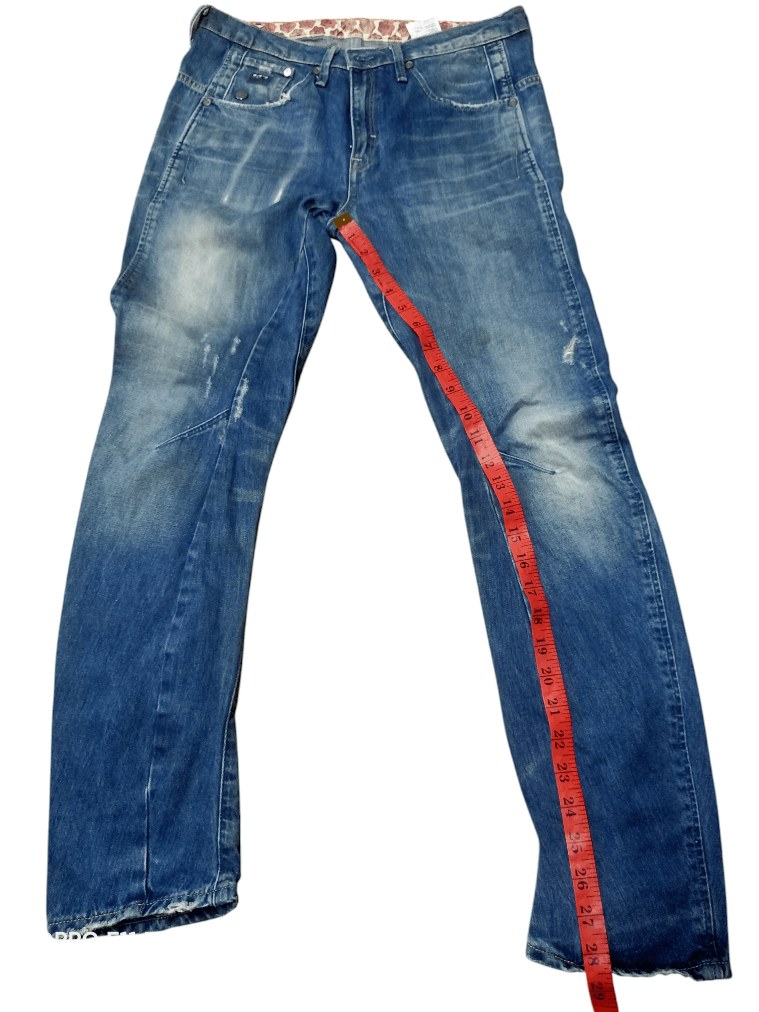 G-Star × Vintage Gstar Slim Fit Straight Curve Denim Distressdenim Size US 31 - 3 Thumbnail