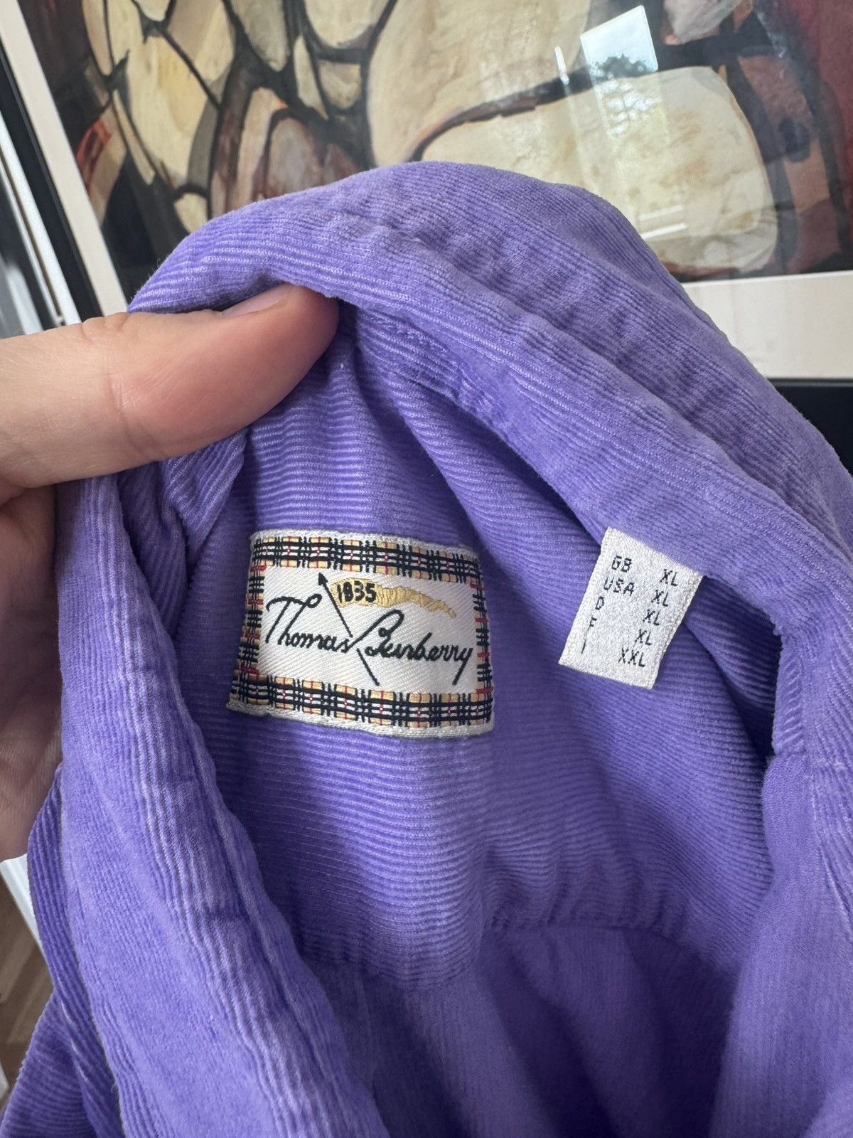 Burberry Thomas Burberry Button Up Shirt Vintage 90s Corduroy Purple Size US XL / EU 56 / 4 - 4 Thumbnail