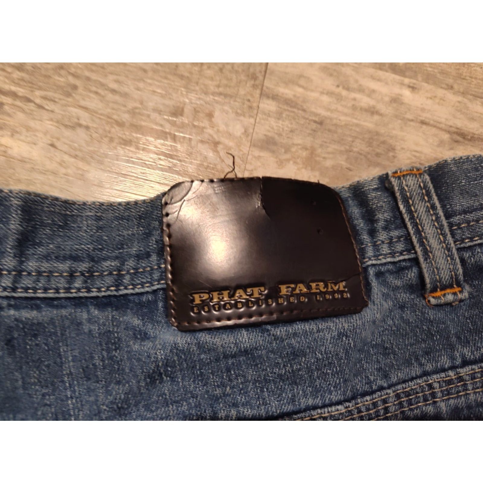 Phat Farm Phat Farm Y2K Denim Blue Jean Shorts 42x11 Embroidered Pockets Hip Hop Jorts Size US 42 / EU 58 - 3 Thumbnail