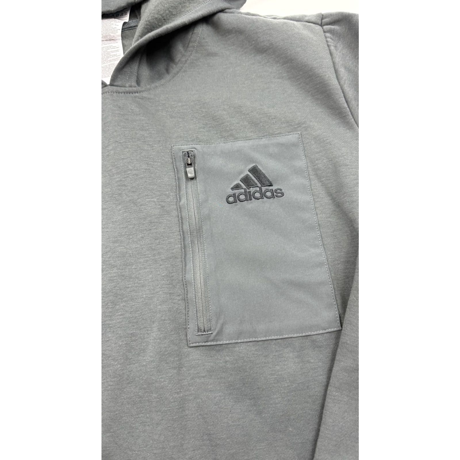 Adidas Adidas Hoodie Mens Large Gray Pullover Zip Pocket Logo Athletic Recycled Polyester Size US L / EU 52-54 / 3 - 2 Thumbnail