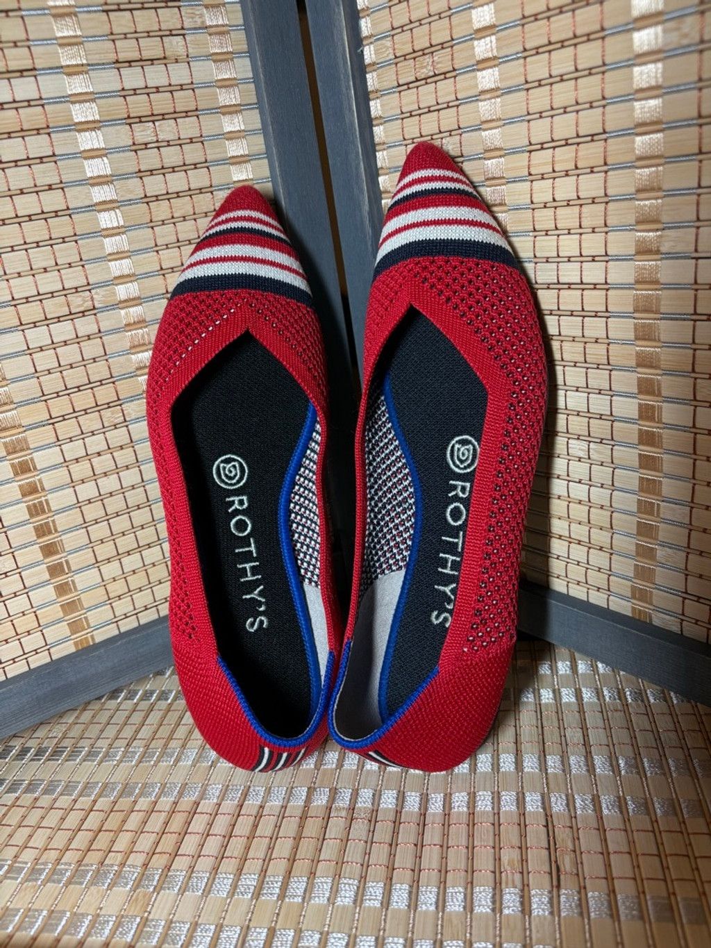Rothy's Women's Rothy's The Point II in Red with White Striped Size US 6.5 / IT 36.5 - 2 Thumbnail