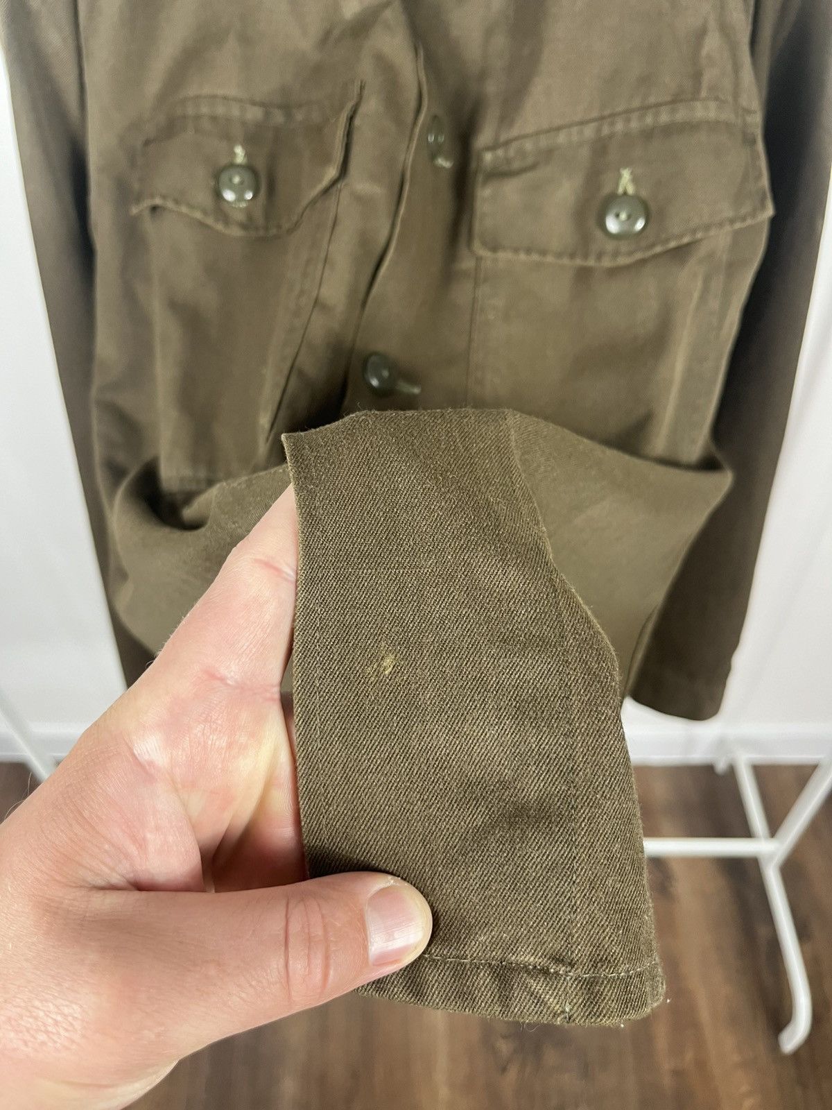 Other 1981 German Army Moleskin Field Shirt Olive Military Vintage Size US L / EU 52-54 / 3 - 8 Thumbnail
