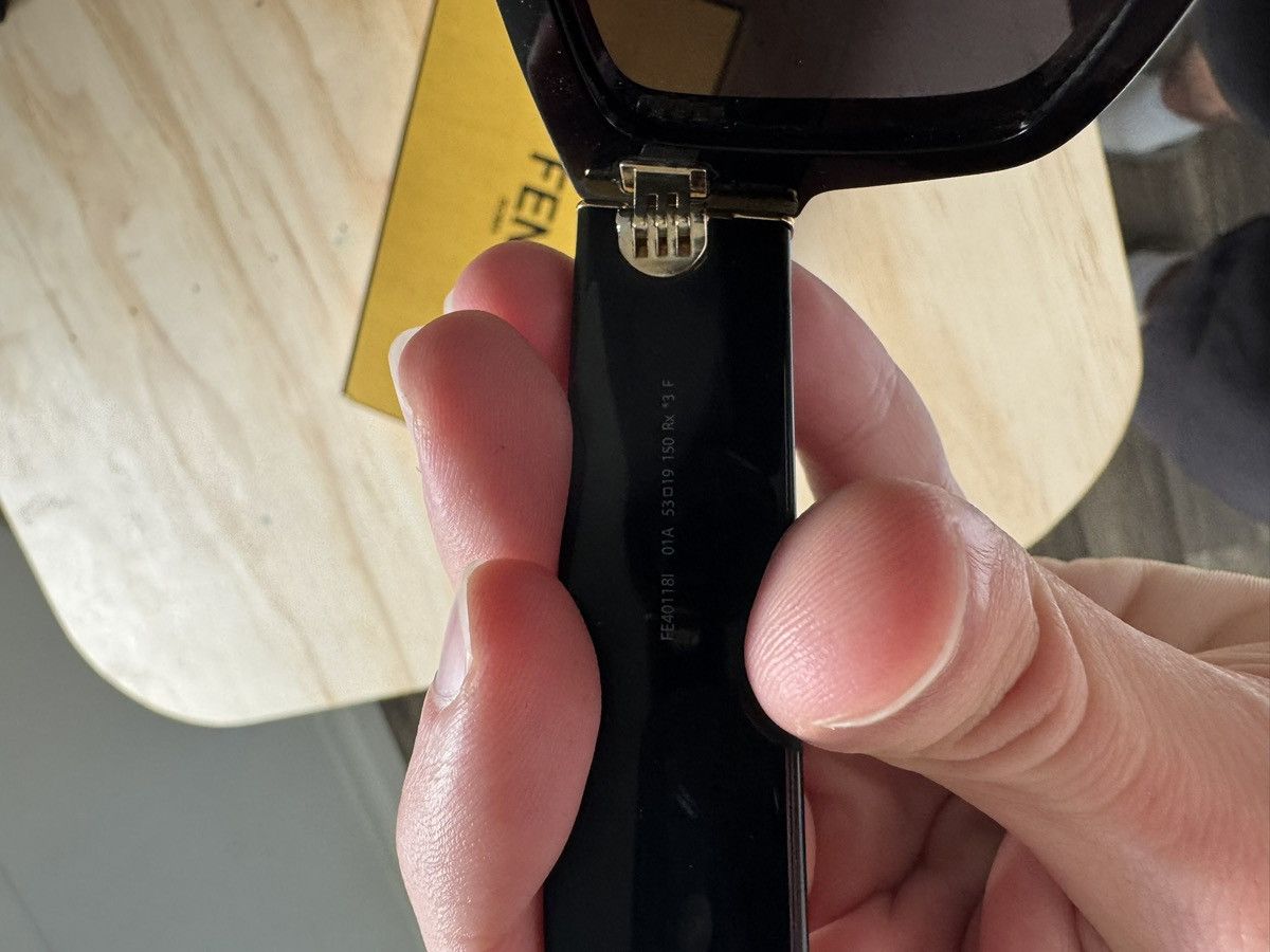 Fendi Fendi Signature 53MM Sunglasses Shiny Black Smoke Size ONE SIZE - 15 Thumbnail