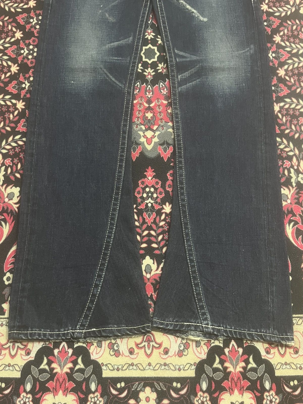 Japanese Brand Japanese Brand Rodeo Crowns Dark Whisker Washed Flare Jeans Size 27" / US 4 / IT 40 - 8 Thumbnail