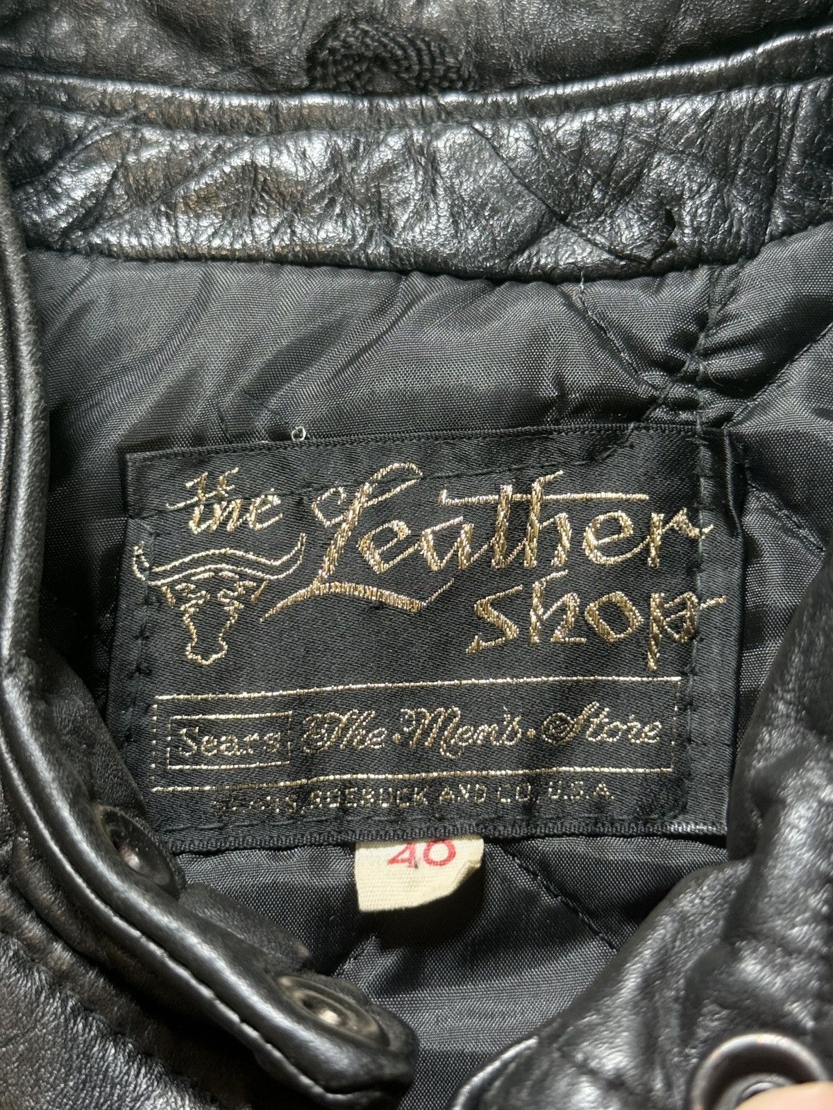 Sears × Vintage Vintage 60s 70s Leather Sears Biker Talon Zipper Jacket Size US L / EU 52-54 / 3 - 3 Thumbnail