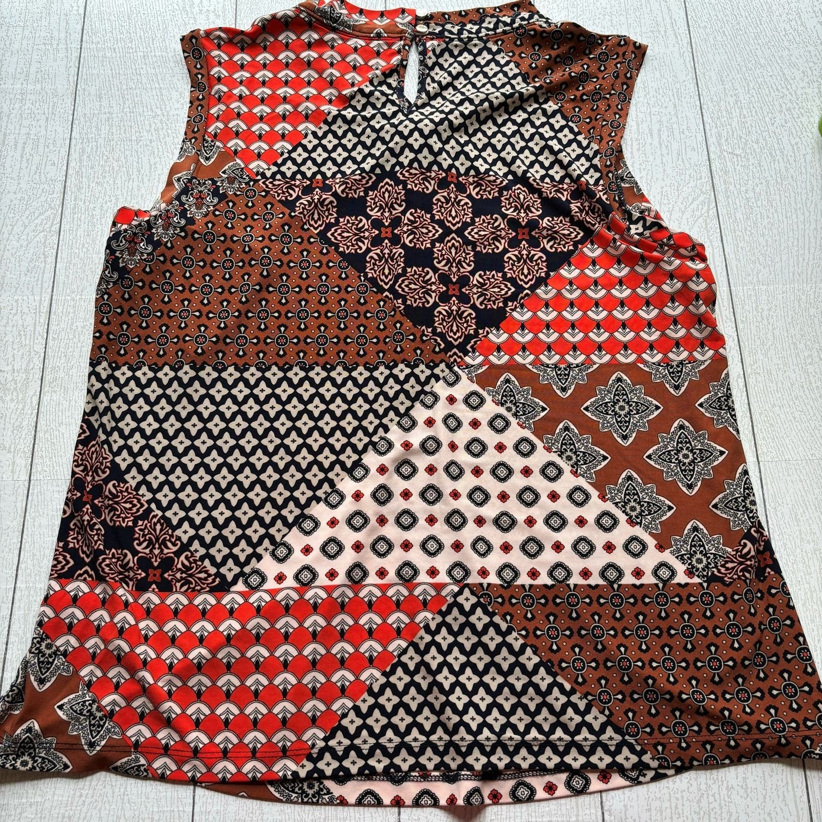 Tommy Hilfiger Tommy Hilfiger Patchwork Blouse Multicolor Sleeveless XL Top Size XL / US 12-14 / IT 48-50 - 8 Thumbnail