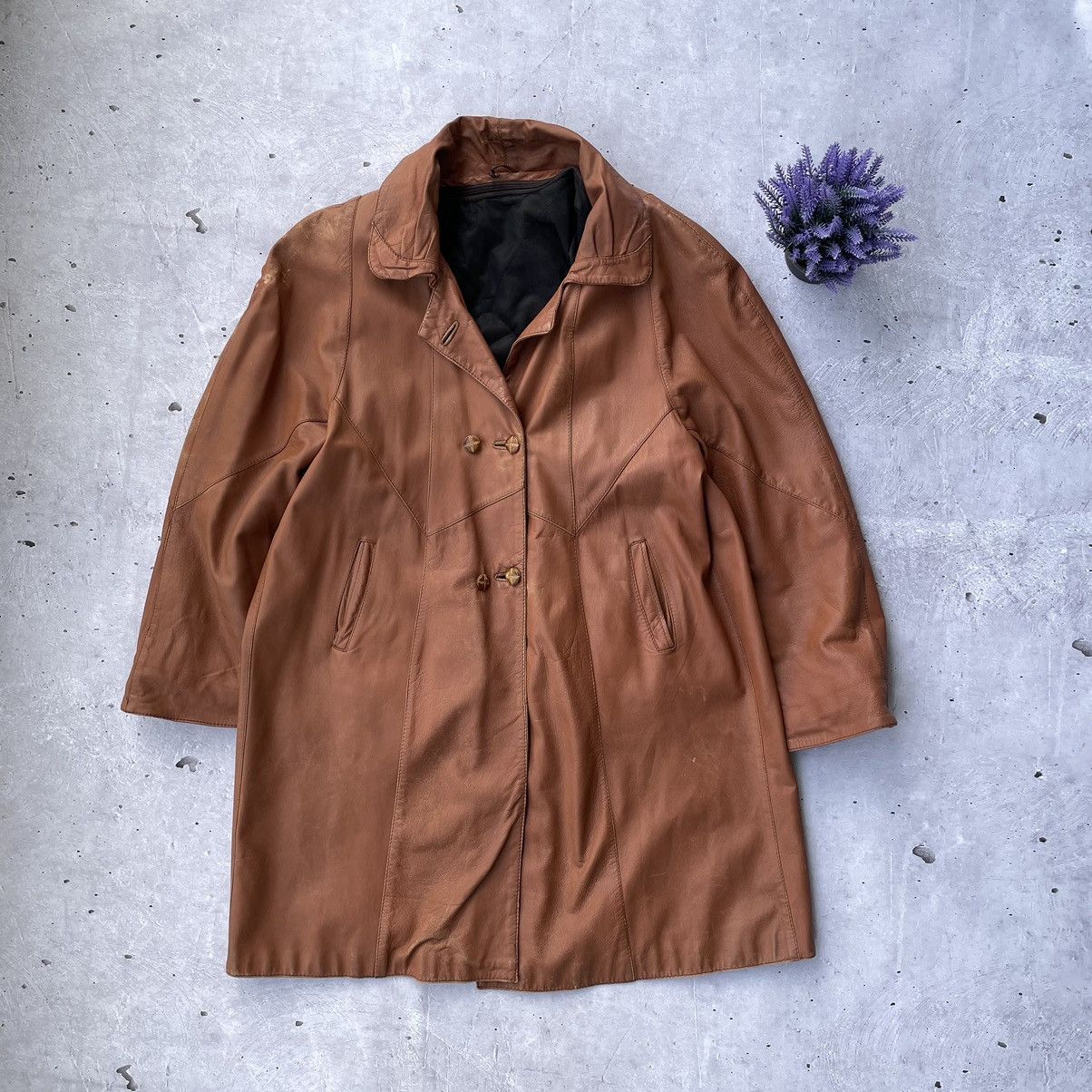 Japanese Brand vintage red leather trench coat style y2k japanese Size US L / EU 52-54 / 3 - 2 Thumbnail