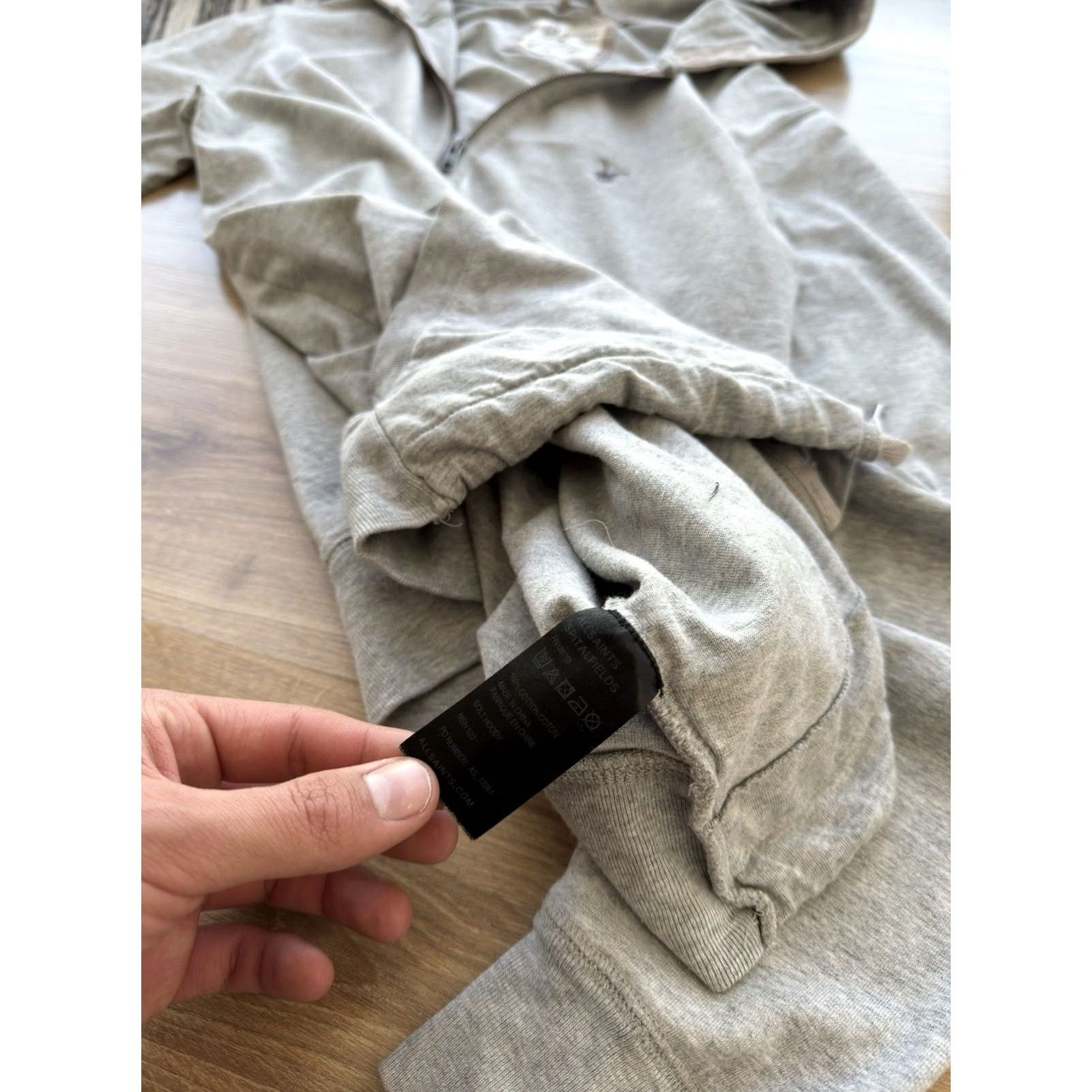 Allsaints VINTAGE AllSaints Hoodie Mens S Gray Logo 90s Y2K Basic Zip Crew Neck Slim Classic Streetwear Size US S / EU 44-46 / 1 - 7 Thumbnail