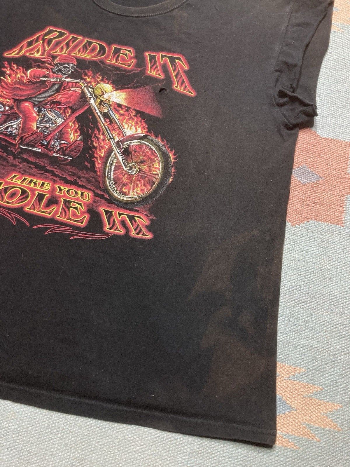 Harley Davidson × Vintage y2k tshirt ride like you stole harley skull flames chopped L Size US L / EU 52-54 / 3 - 3 Thumbnail