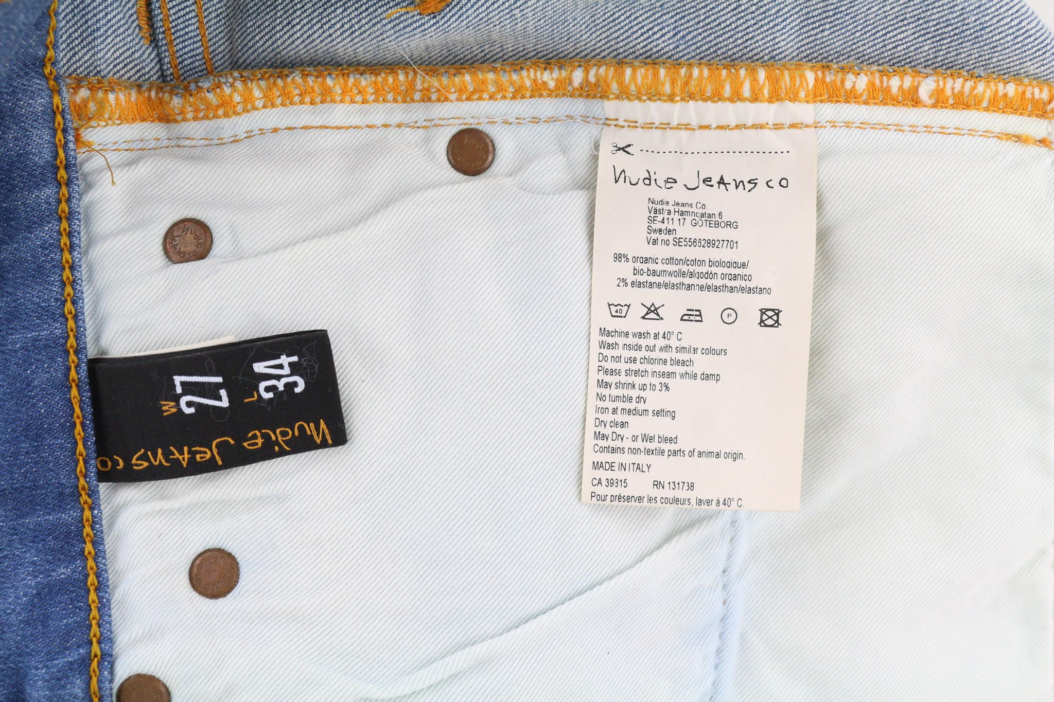 Nudie Jeans PIPE LED W27/L34 Crispy Pepper Blue Stretch Jeans 80453 Size 27" / US 4 / IT 40 - 7 Thumbnail