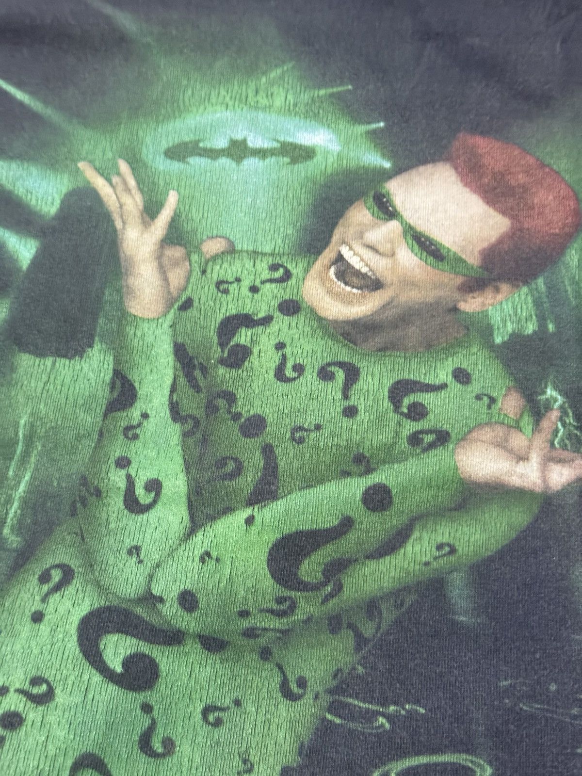 Vintage Faded Distressed Vintage 90s Batman The Riddler T-Shirt Size US L / EU 52-54 / 3 - 3 Thumbnail