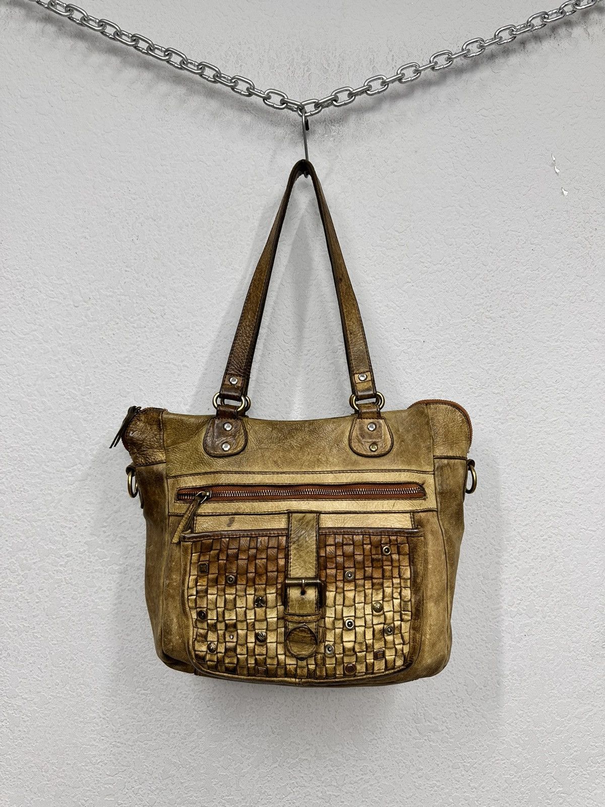 A.S.98 Vintage AS 98 Metal Zip Design Leather Bag Dolce Gabbana GOA Size ONE SIZE - 2 Thumbnail