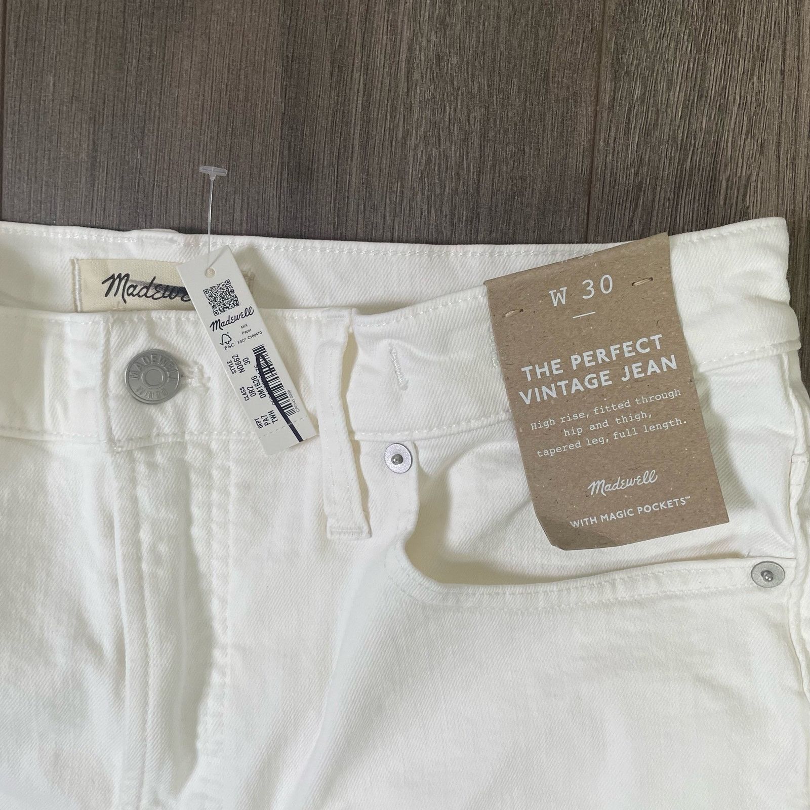 Madewell Madewell Perfect Tapered Leg Tile Raw Hem Jeans US Womens 30 Size 30" / US 8 / IT 44 - 3 Thumbnail