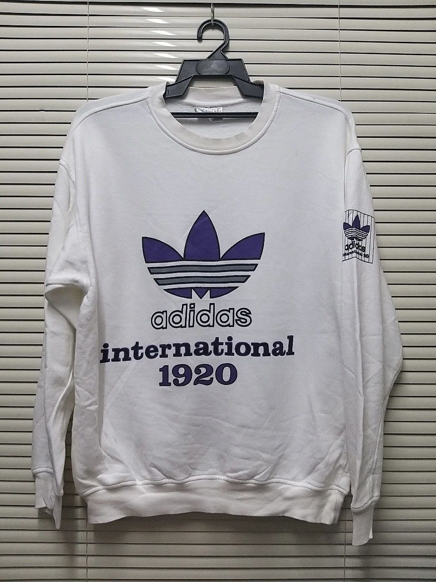 Adidas SICK🔥VINTAGE ADIDAS TREFOIL BIG LOGO PULLOVER SWEATSHIRT Size US L / EU 52-54 / 3 - 1 Thumbnail
