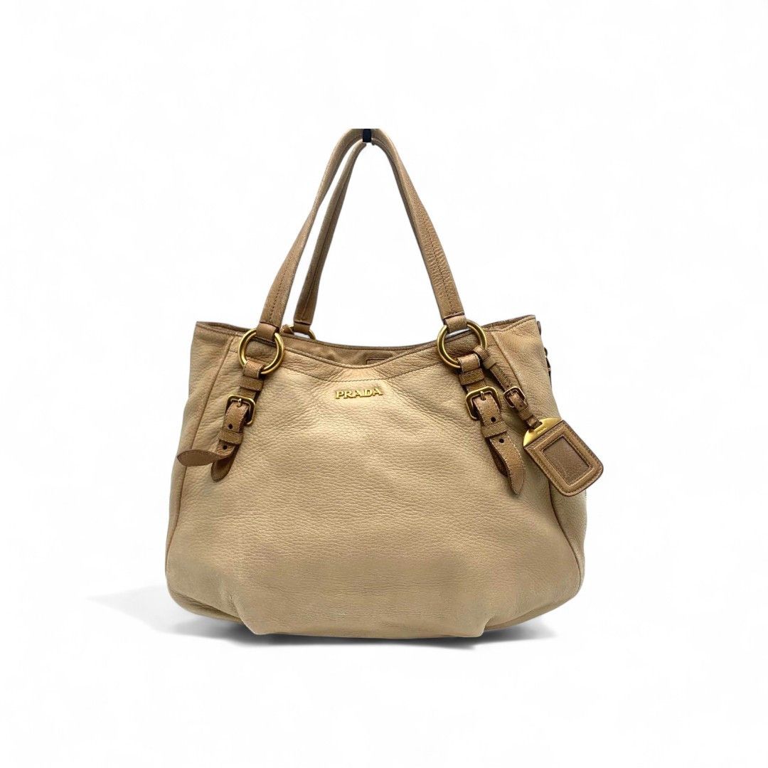 Prada Prada - Deer Leather Handbag Brown Beige Size ONE SIZE - 1 Thumbnail