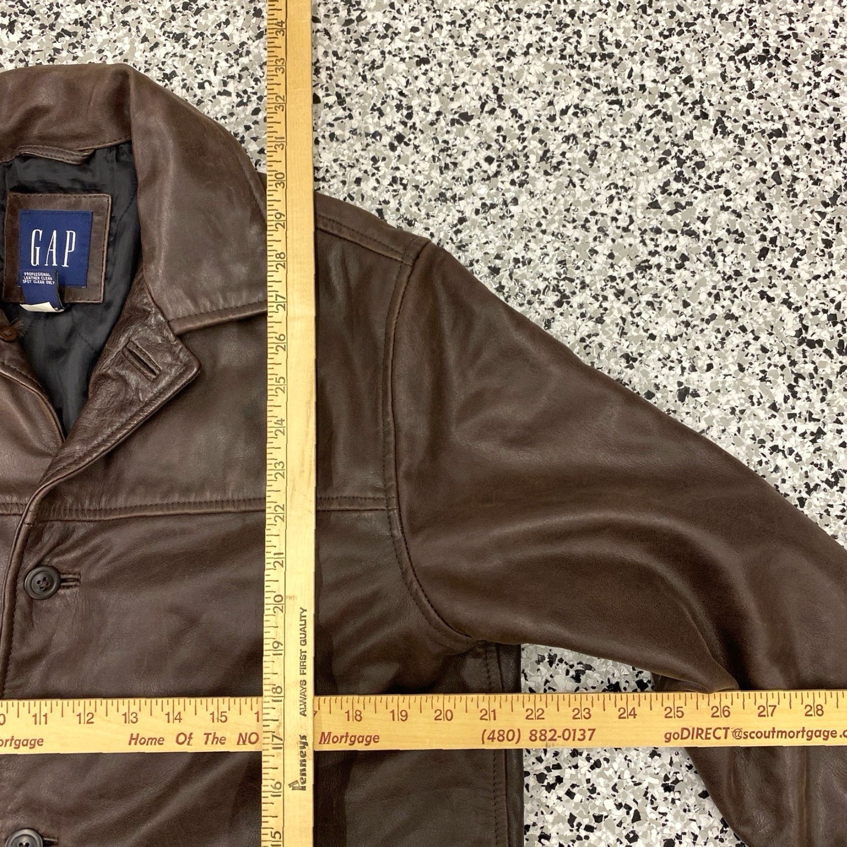 Gap VINTAGE Gap Women Leather Jacket Basic Jacket Lined XSmall Brown Long Sleeve Zip Size XS / US 0-2 / IT 36-38 - 3 Thumbnail