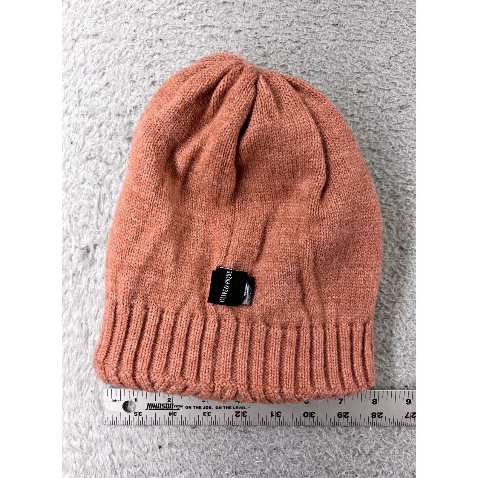 Olive Olive & Pique Beanie Womens One Size Pink Knit Acrylic Nylon Blend Geometric Ski Beanie Hat Size ONE SIZE - 5 Thumbnail