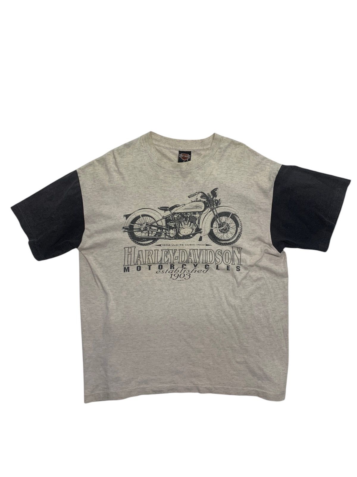 Harley Davidson × Vintage Vtg 1995 Harley Davidson T-shirt 1934 Vld Motorcycle Size US L / EU 52-54 / 3 - 8 Thumbnail
